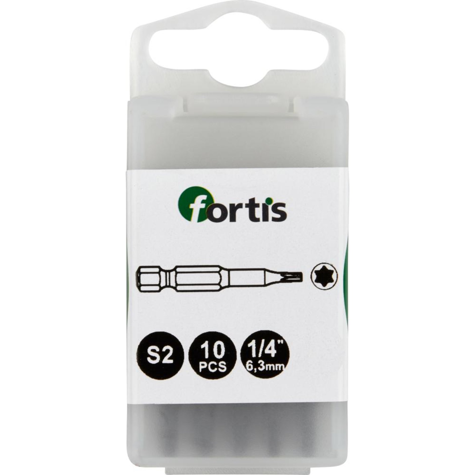 Bit zähhart 1/4" DIN3126 E6,3 T10x50mm 10er Pack FORTIS