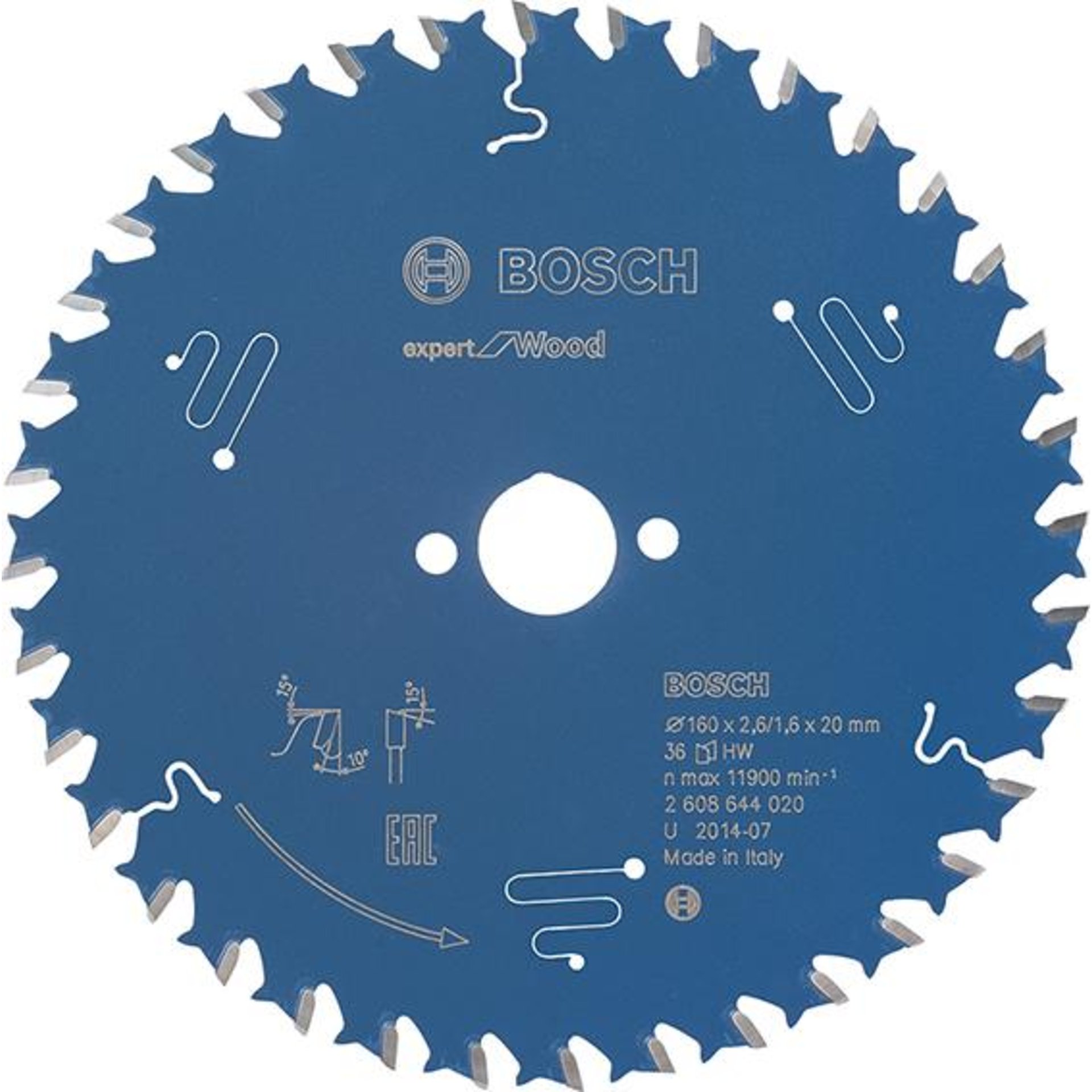 HM Kreissägeblatt 160x2,6x20mm Z36 W Bosch Expert Wood