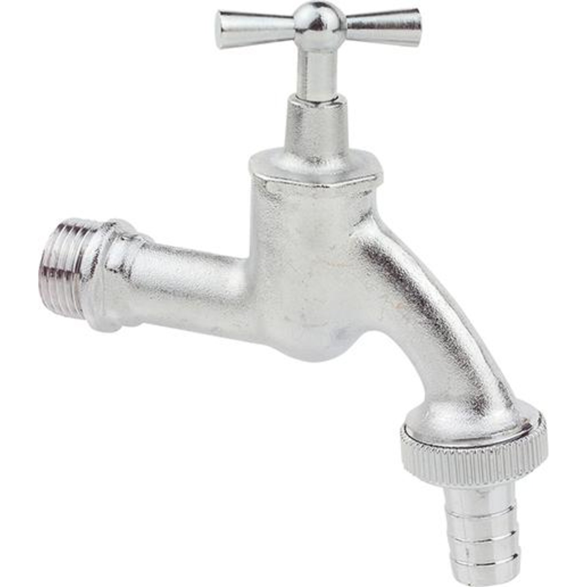 MS Auslaufventil Knebelgriff, Chrom, 3/4"AG x 1"AG x 3/4"T
