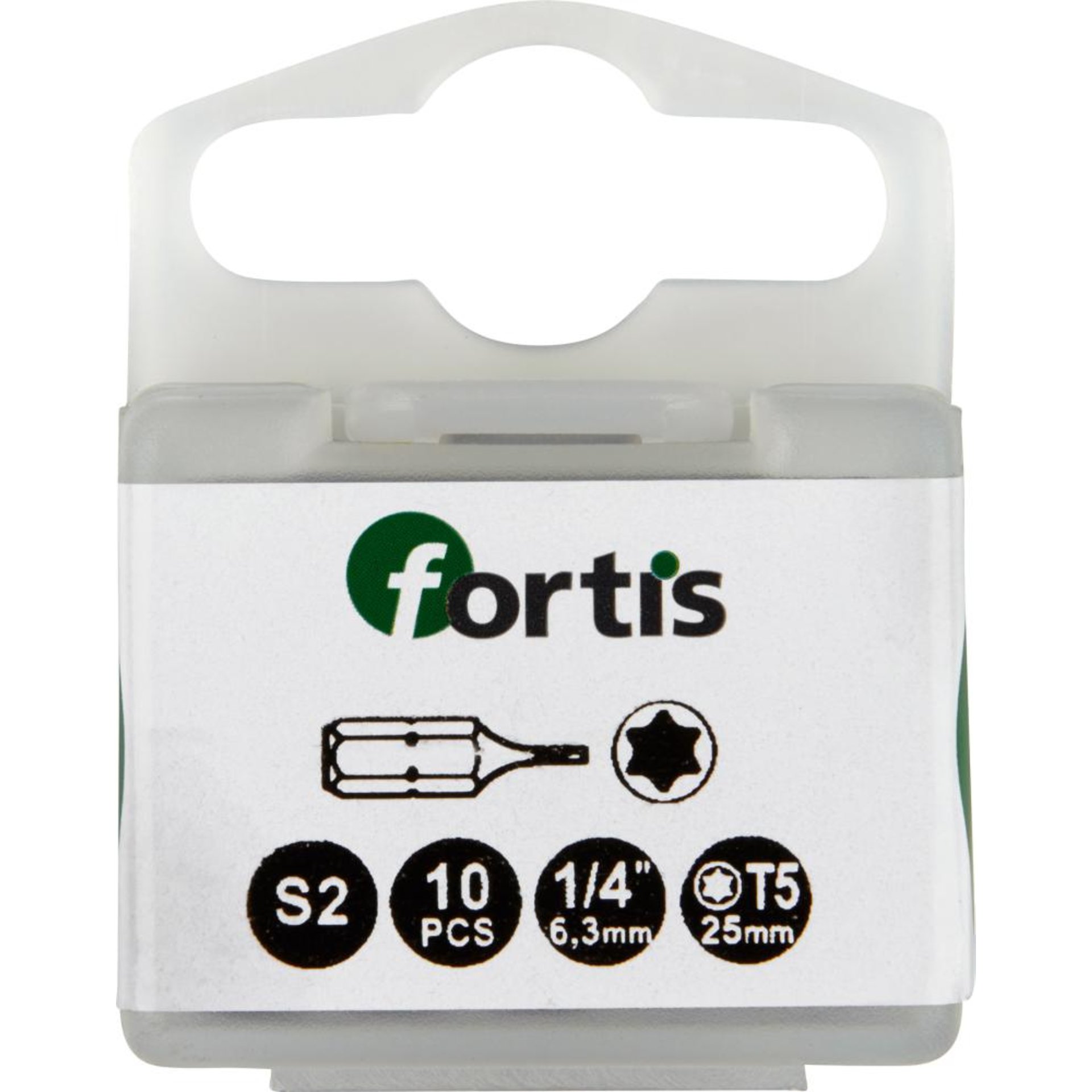 Bit zähhart 1/4" DIN3126 C6,3 T5x25mm 10er Pack FORTIS