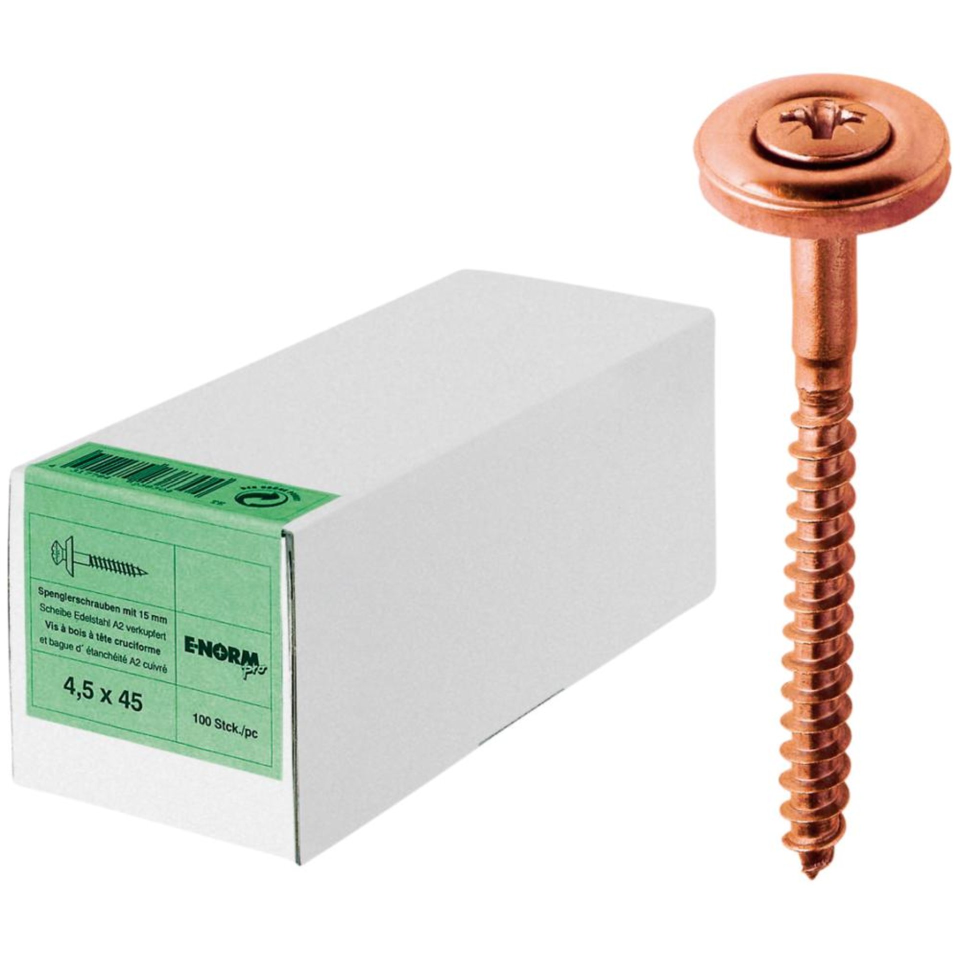 Spenglerschraube PZ, Edelstahl A2, verkupfert