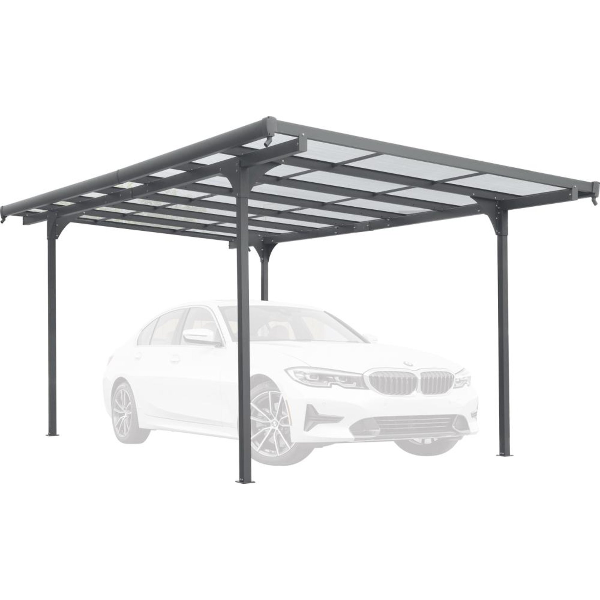 Carport 6M mit 6 mm Platten 299 x 496 x 210/226 cm Beschaffungsartikel