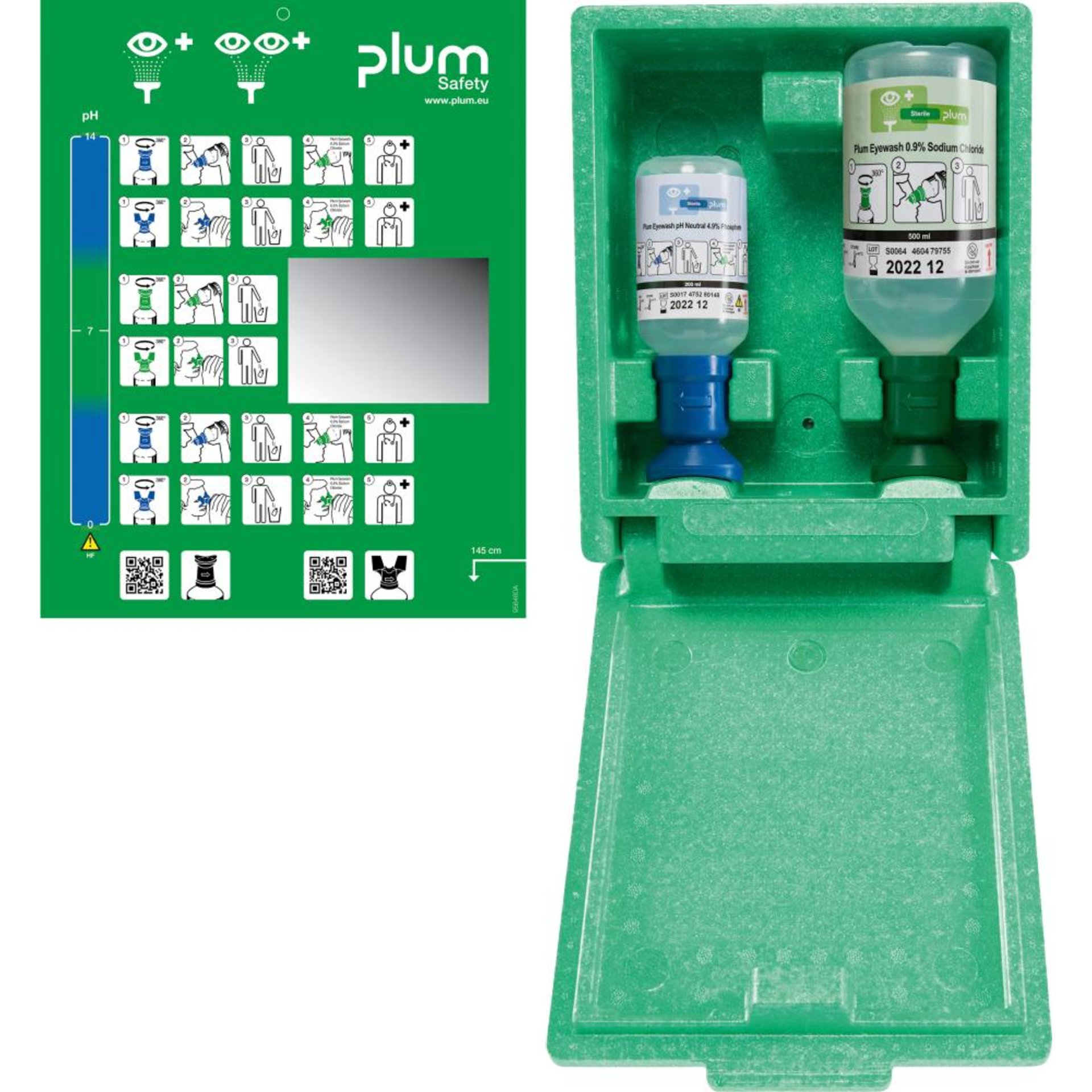 Augennotfallstation inkl.2 Fl(500ml,200ml),Wandbox
