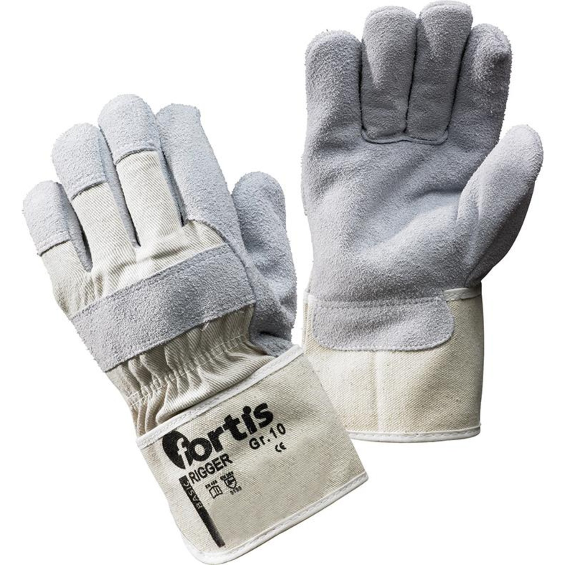 Handsch.Rigger, Rindspaltleder, Gr.10, FORTIS