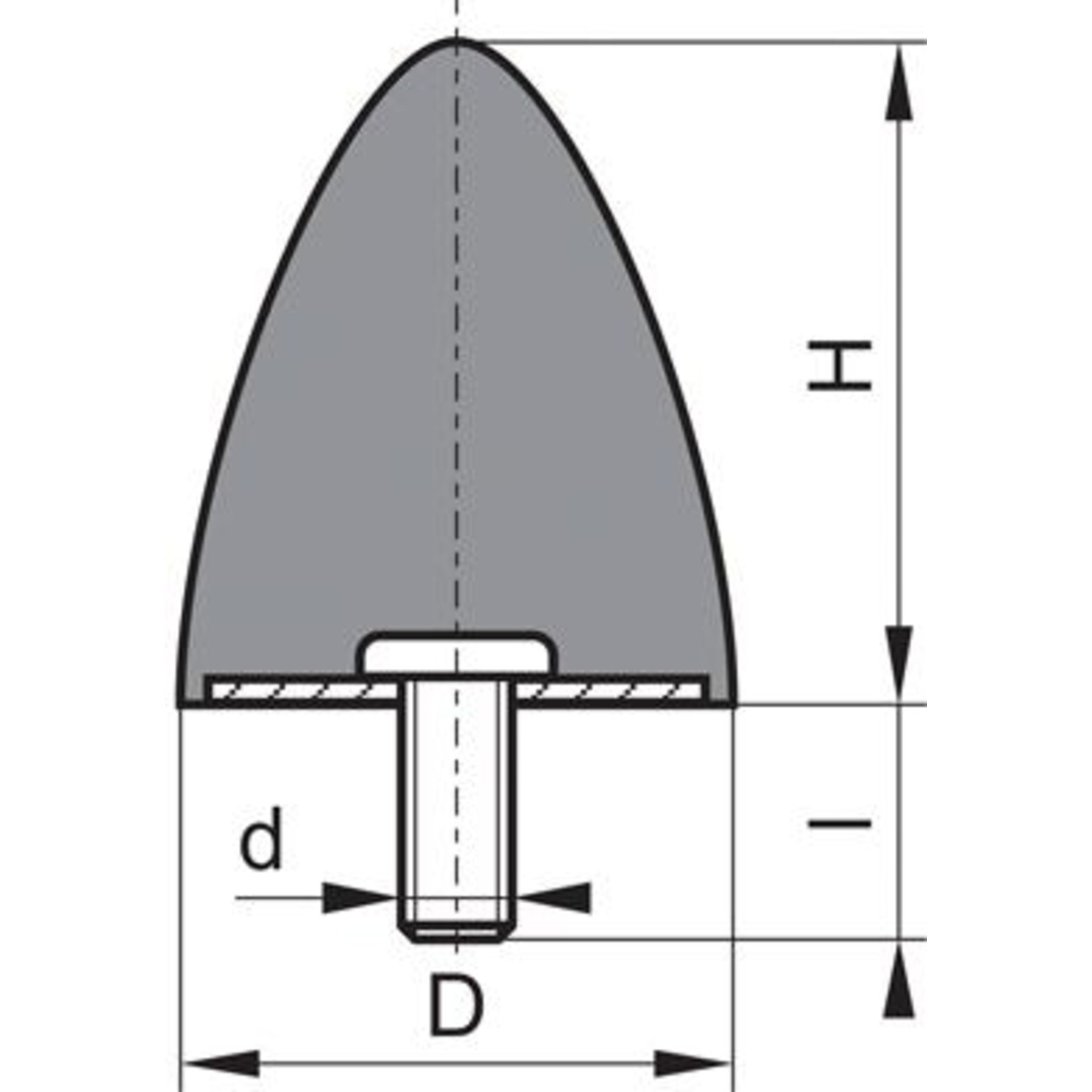 Gummi-Metall-Anschlag-Puffer, parabelförmig