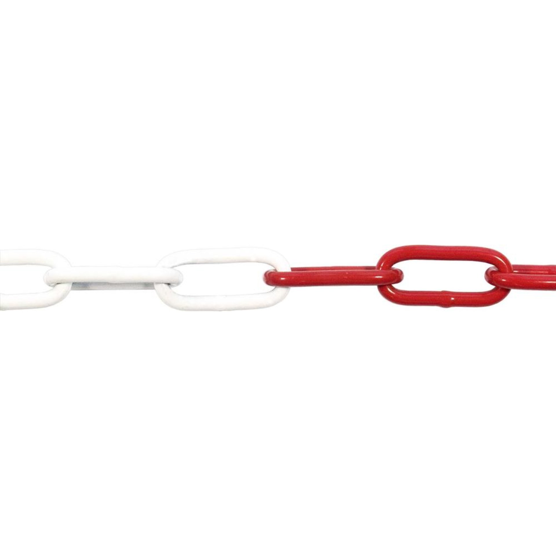 Schweißkette, DIN 5685, Form C, langgliedrig, verzinkt, rot-weiß lackiert