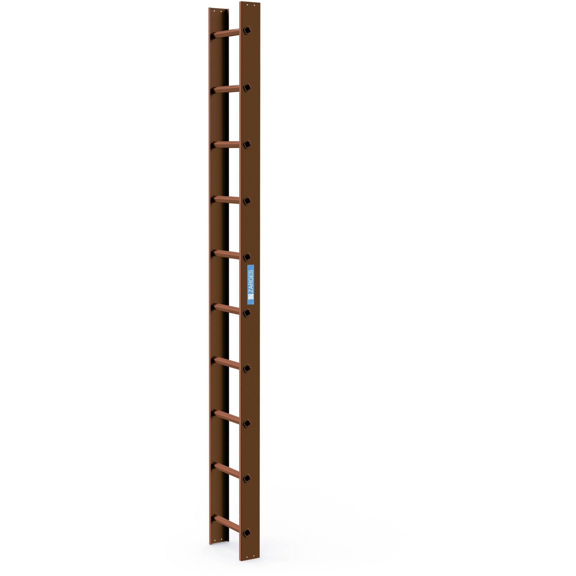 Dachleiter 2,8 m Kupferbraun 10 Sprossen