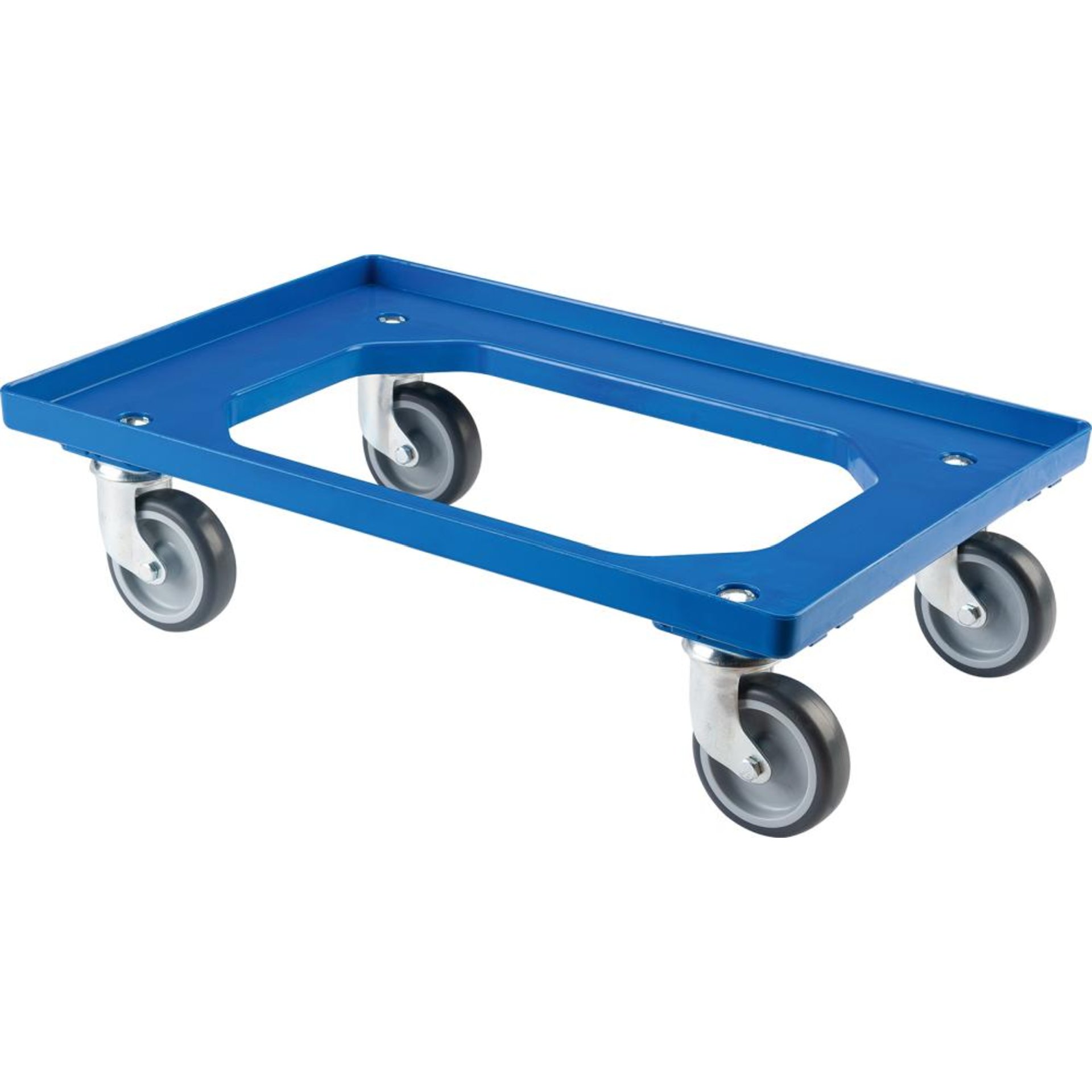 Allzweckrollersammler mit Platte TPR, blau, TK 250kg