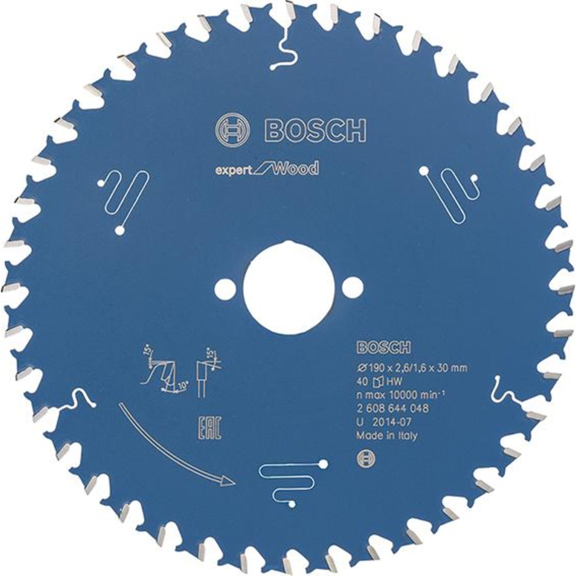 HM-Kreissägeblatt 190x2,6/1,6x30 40Z WBoschVE à 1 Stück Expert for Wood