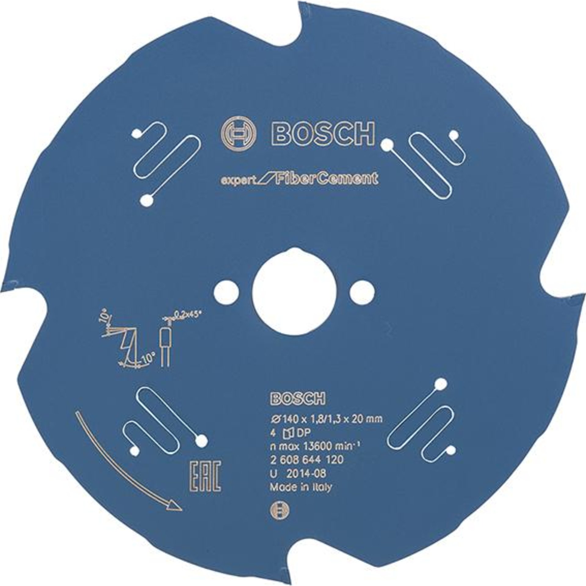 HM-Kreissägeblatt 140x1,8/1,3x20 4Z TCG BosVE à 1 Stück Expert for Fiber Cement