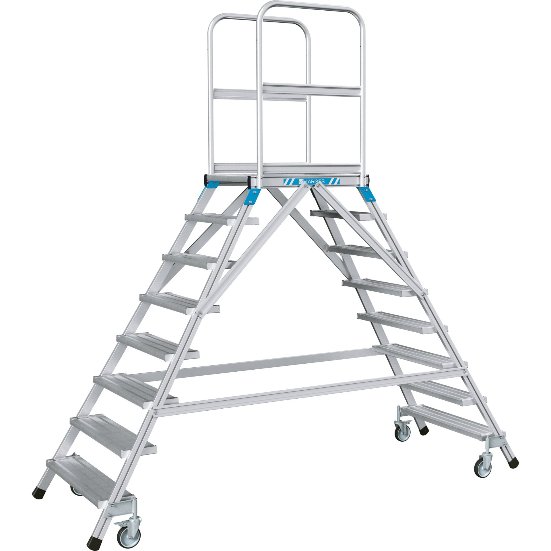Podesttreppe, beidseitig 8 Stufen