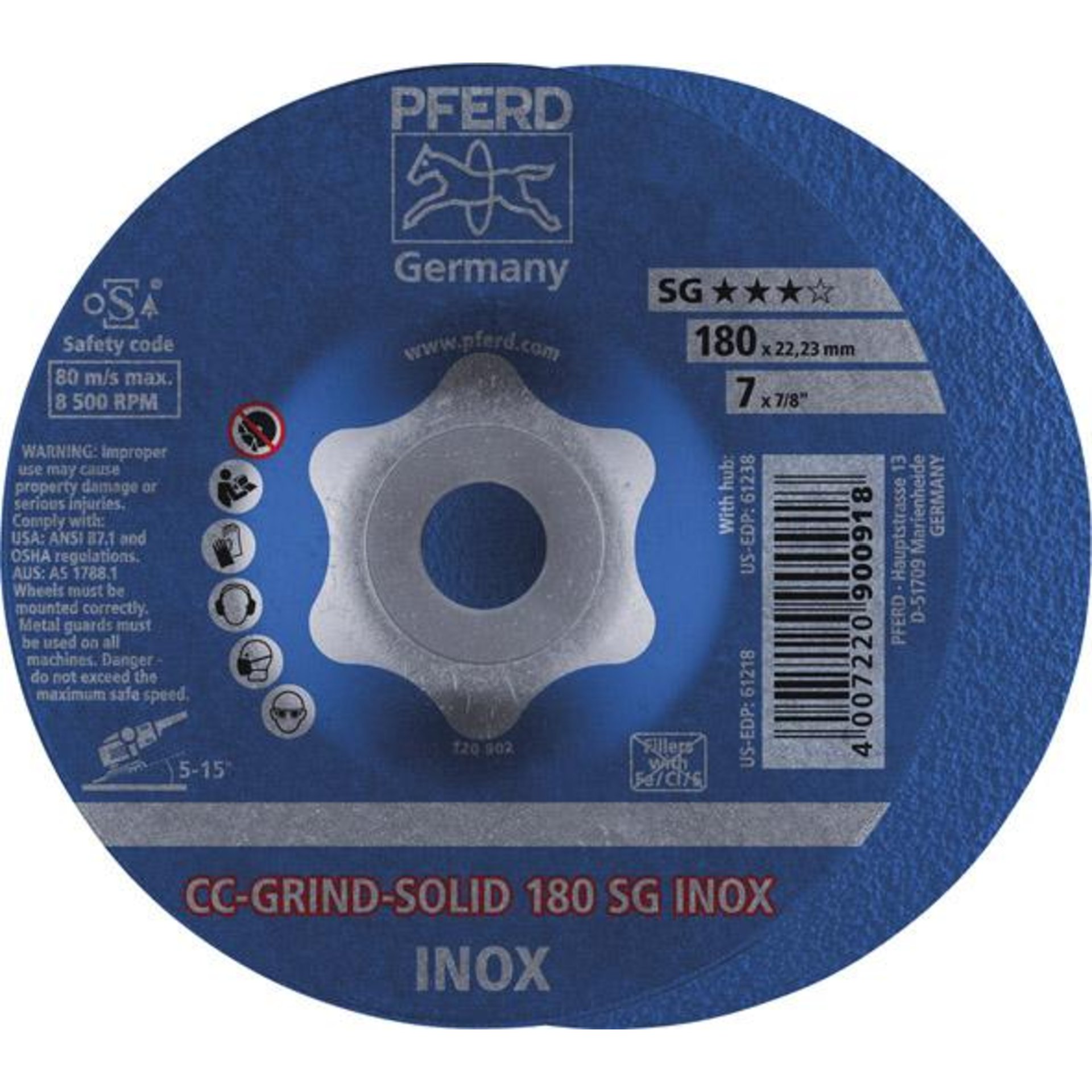Schleifscheibe CC-Grind Solid INOX 180mm PFERD