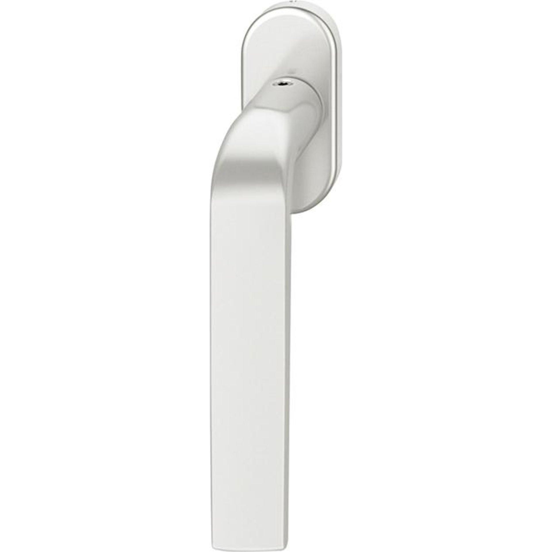 Fenstergriff ovale Ros. 7mm Stift. 10mm Nocken Stiftüberstand 24-38mm Aluminium naturfarbig