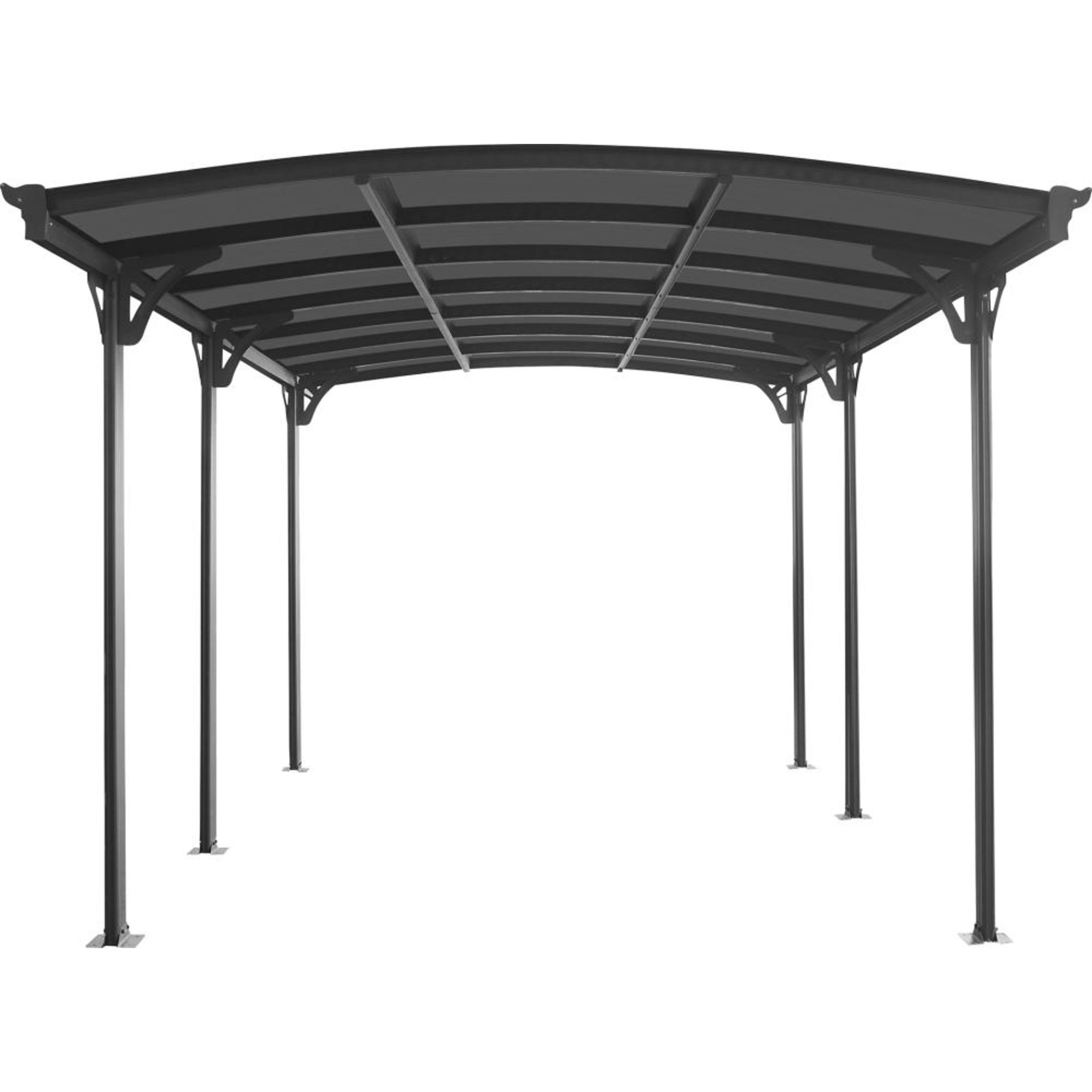 Carport mit gewölbtem Dach und 6 Pfosten