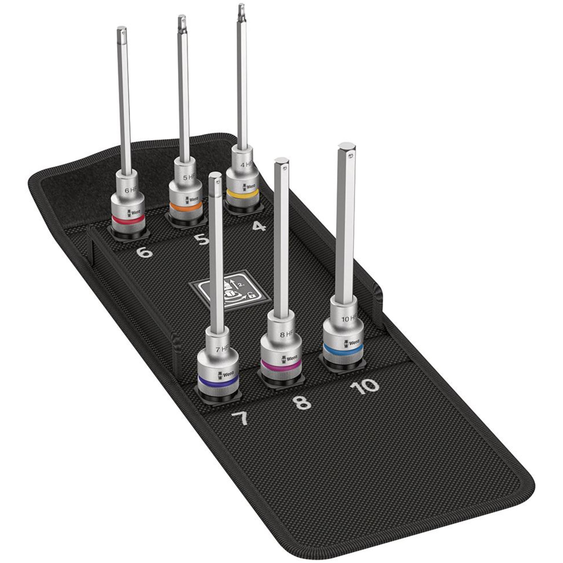 Schraubendrehereinsatz- Satz 1/2" Innensechskant lang mit Haltefunktion 6-teilig Wera