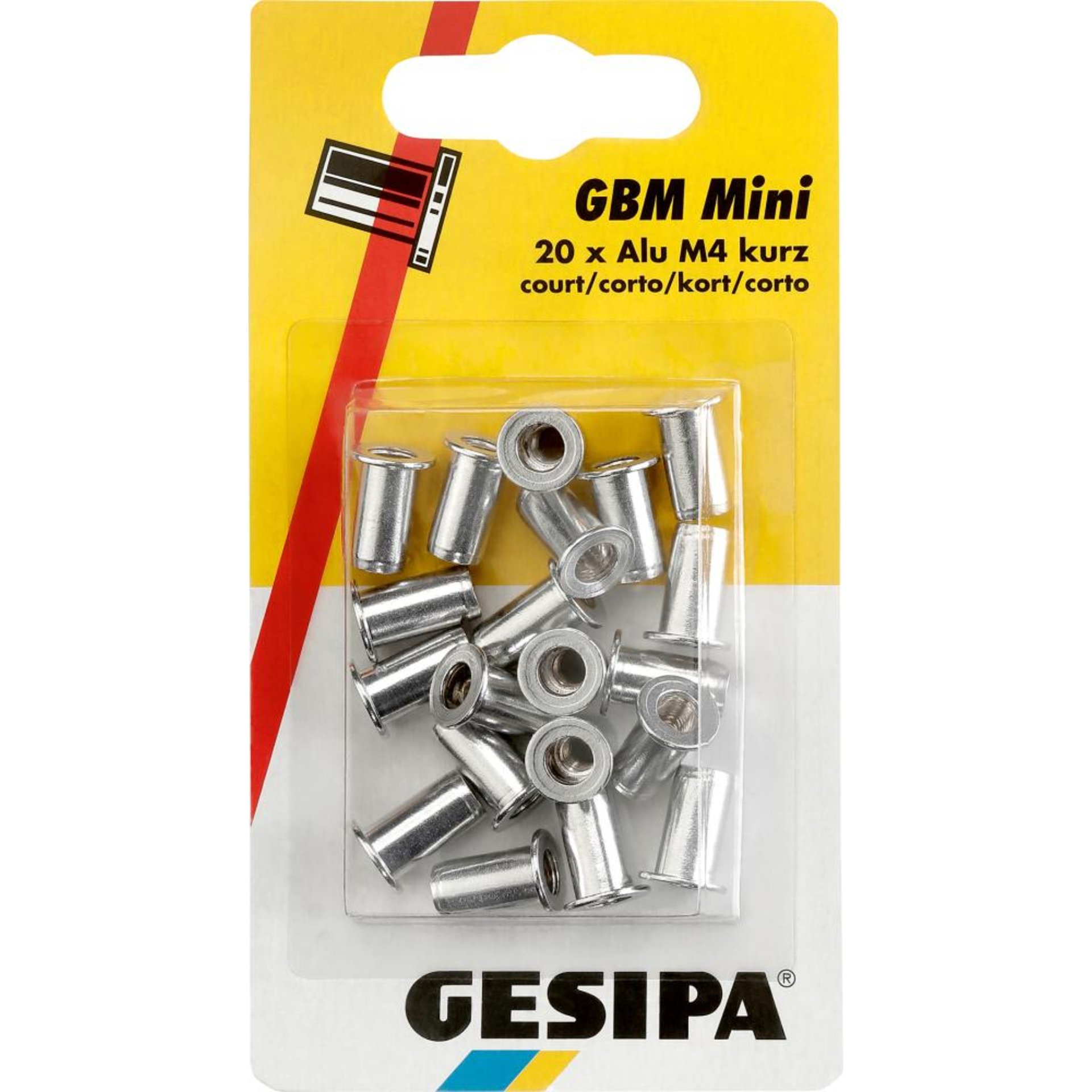 Blindnietmutter, Mini-Pack Alu, Standard, Flachrundkopf