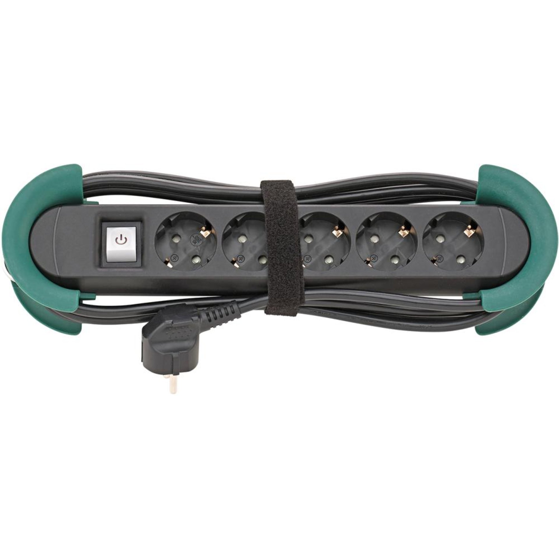 Steckdosenleiste 5-fach H05VV-F3G1,5 3m Aufrollhilfe und Haken FORTIS