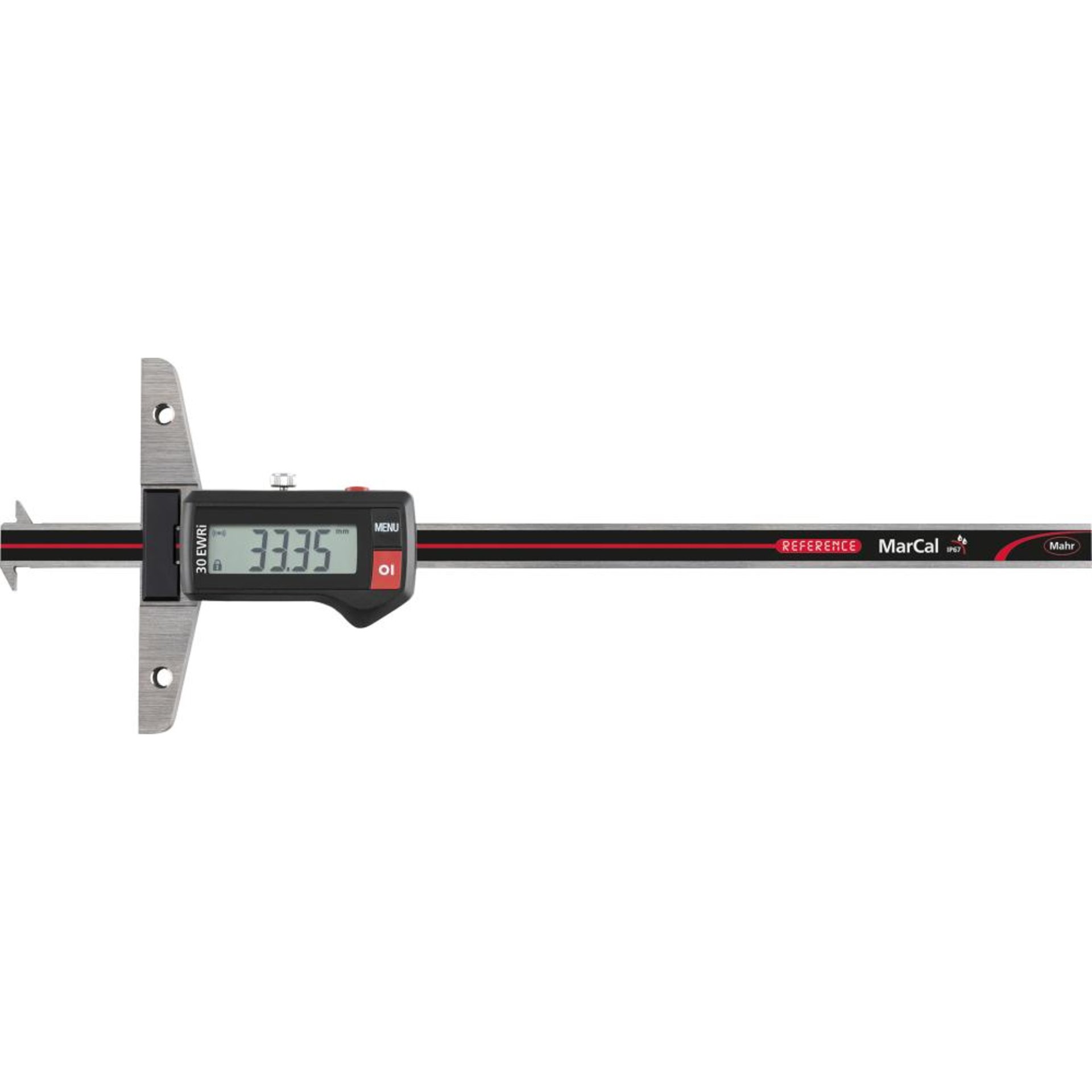 Dig.-Tiefenmessschieber 30EWRi-D IP67 200mm mit Doppelhaken Int.-Wireless MAHR