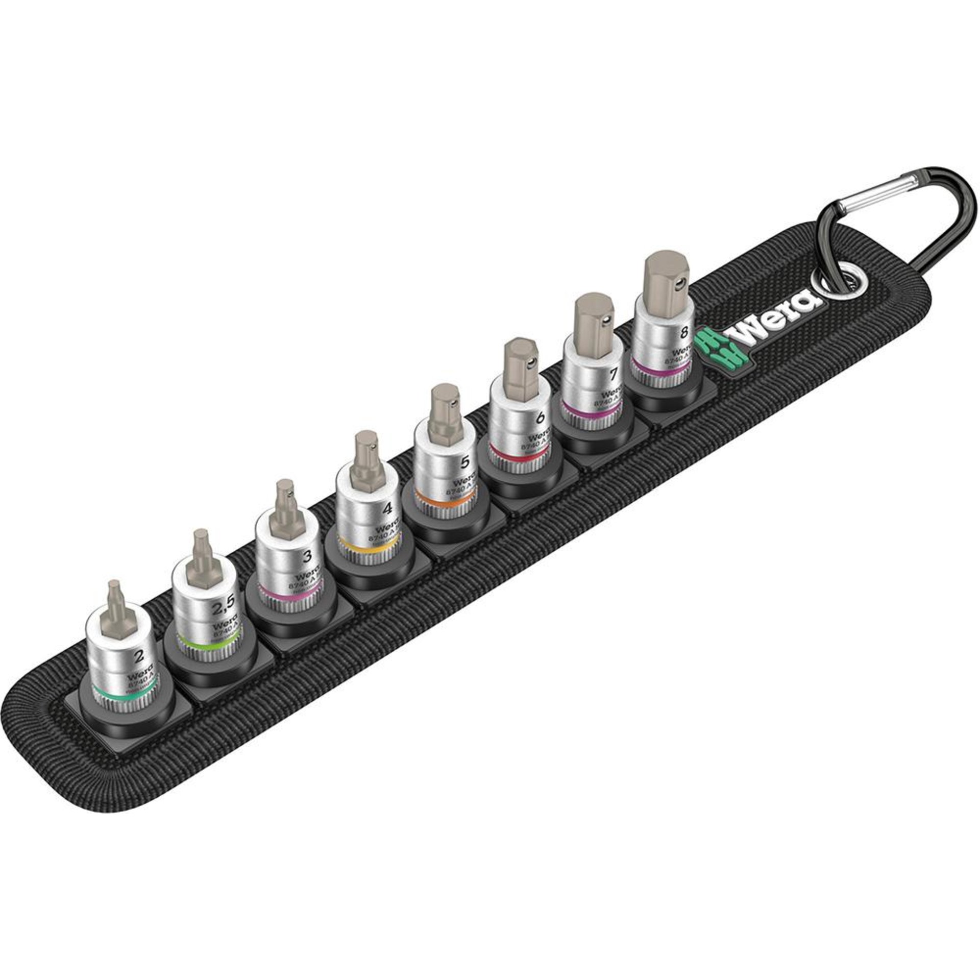 Schraubendrehereinsatz- Satz 1/4" Innensechskant mit Haltefunktion 2-8x28mm 8-teilig Wera