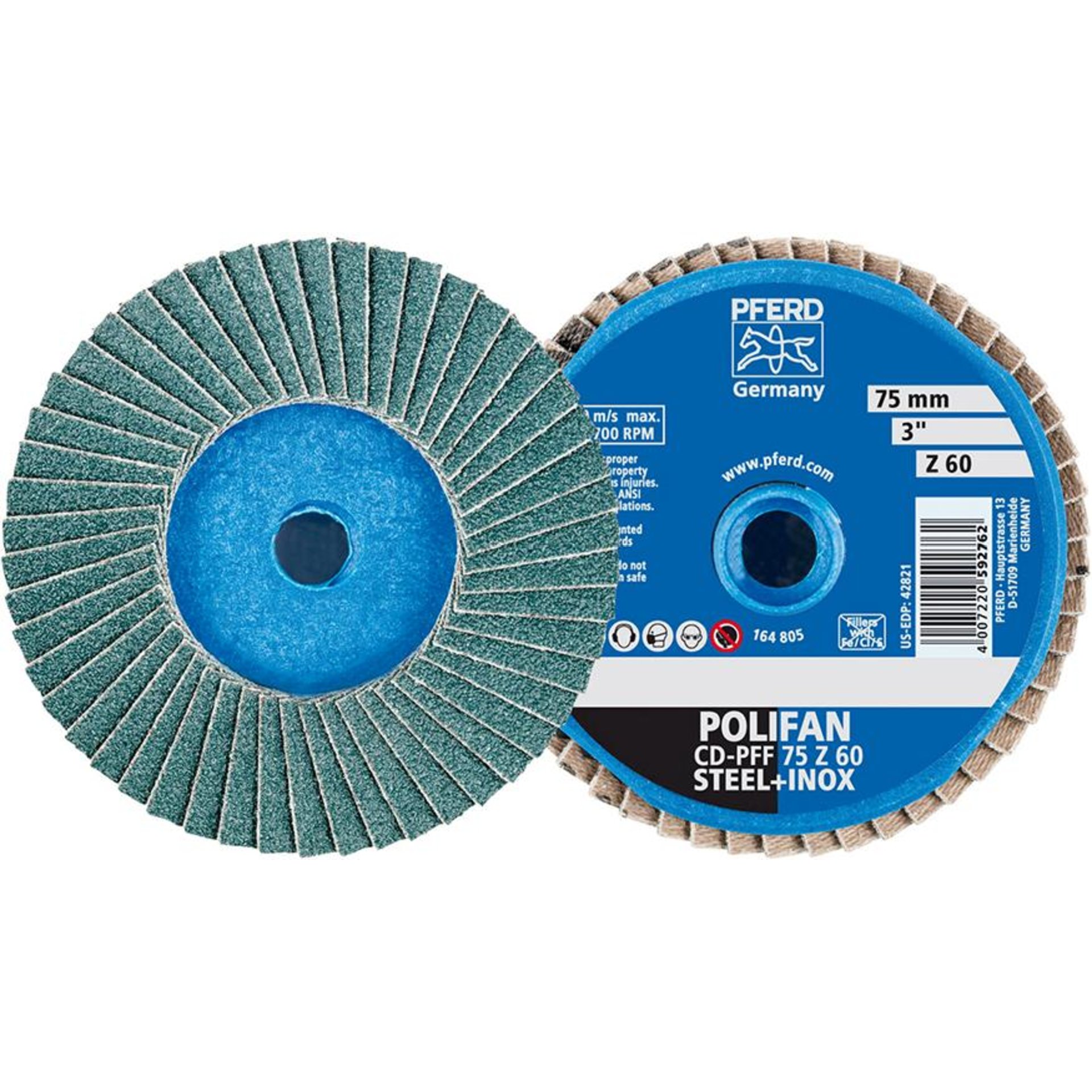 Mini-Polifan COMBIDISC 75mm K 60 Zirkon Pferd