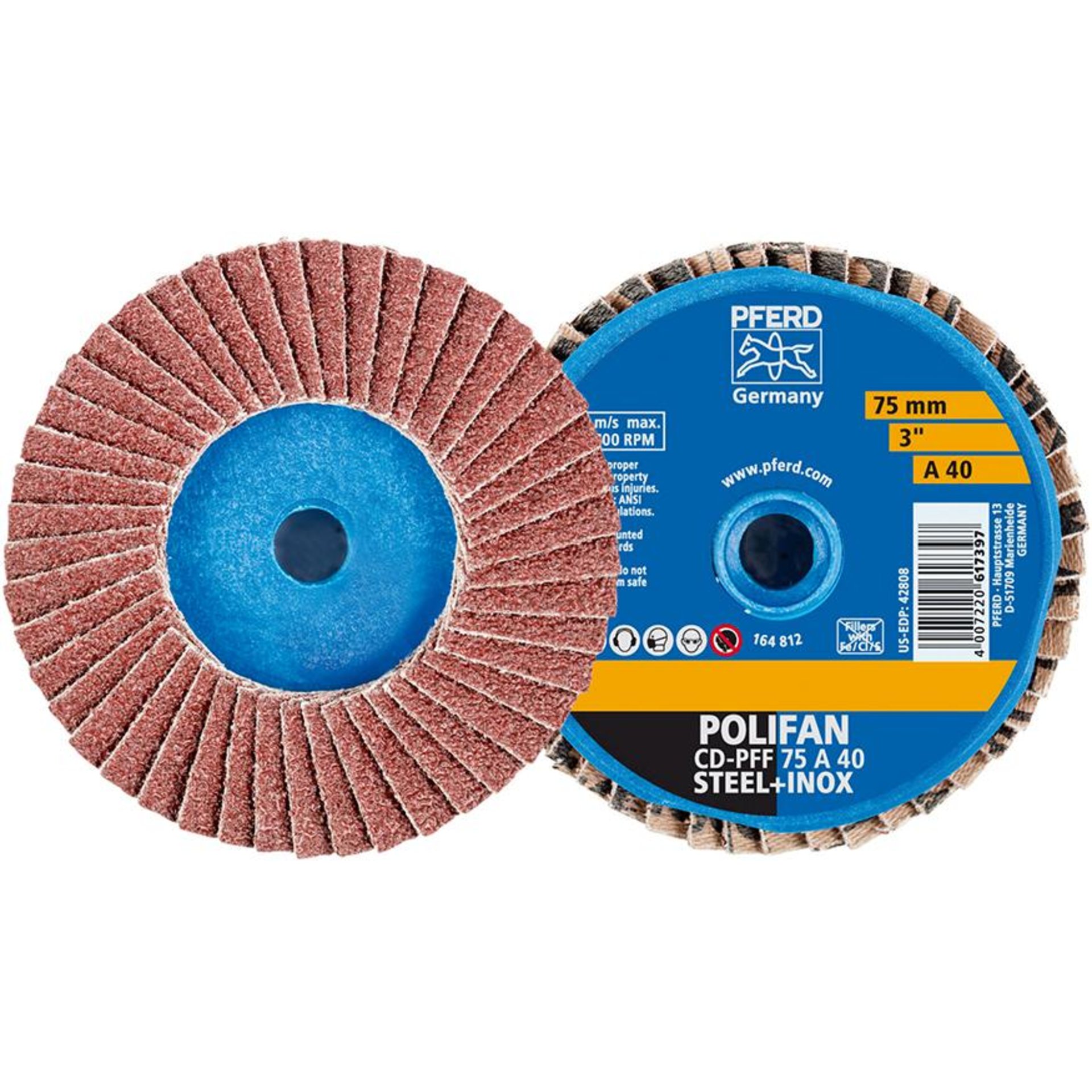 Mini-Polifan COMBIDISC 75mm K 40 Korund Pferd