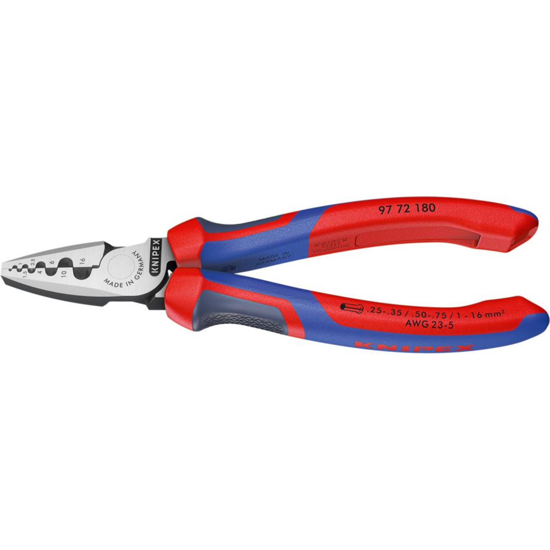 Aderendhülsenzange mit Mehrkomponenten-Griffen 180mm qmm KNIPEX