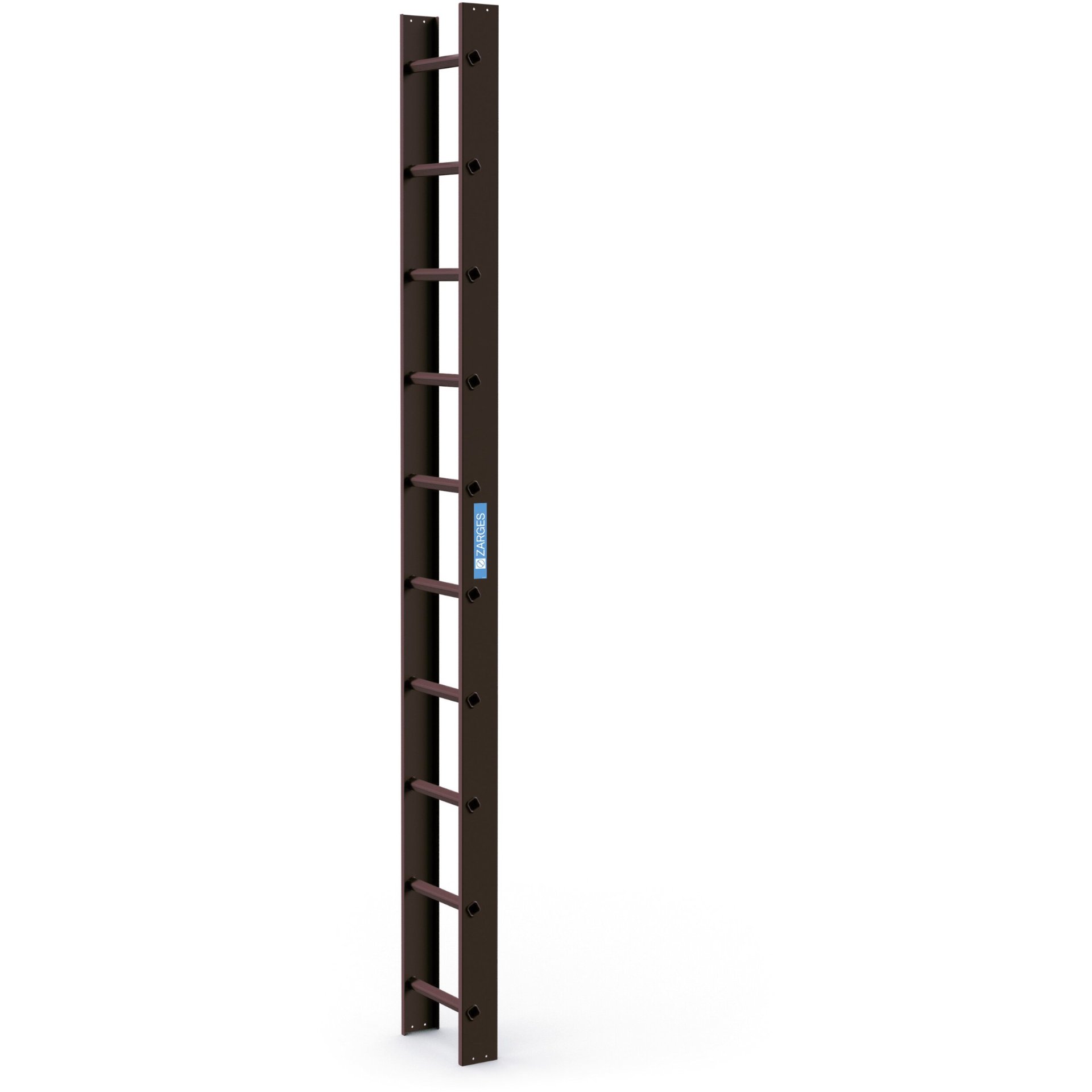 Dachleiter 2,8 m Braun 10 Sprossen