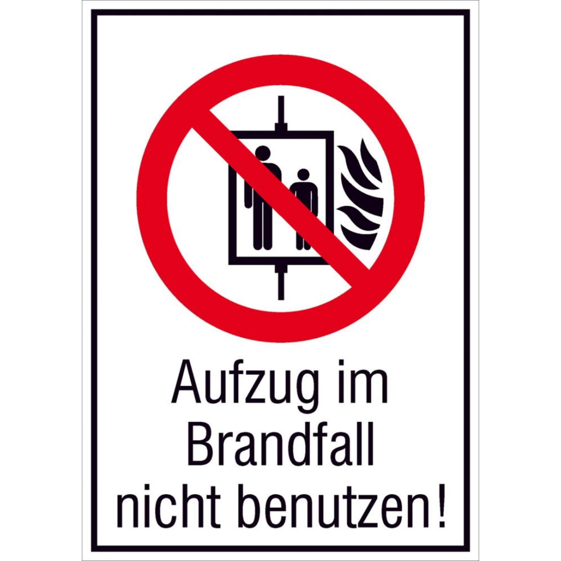 Kombi-Verbotsschilder, Aufzug im Brandfall nicht benutzen