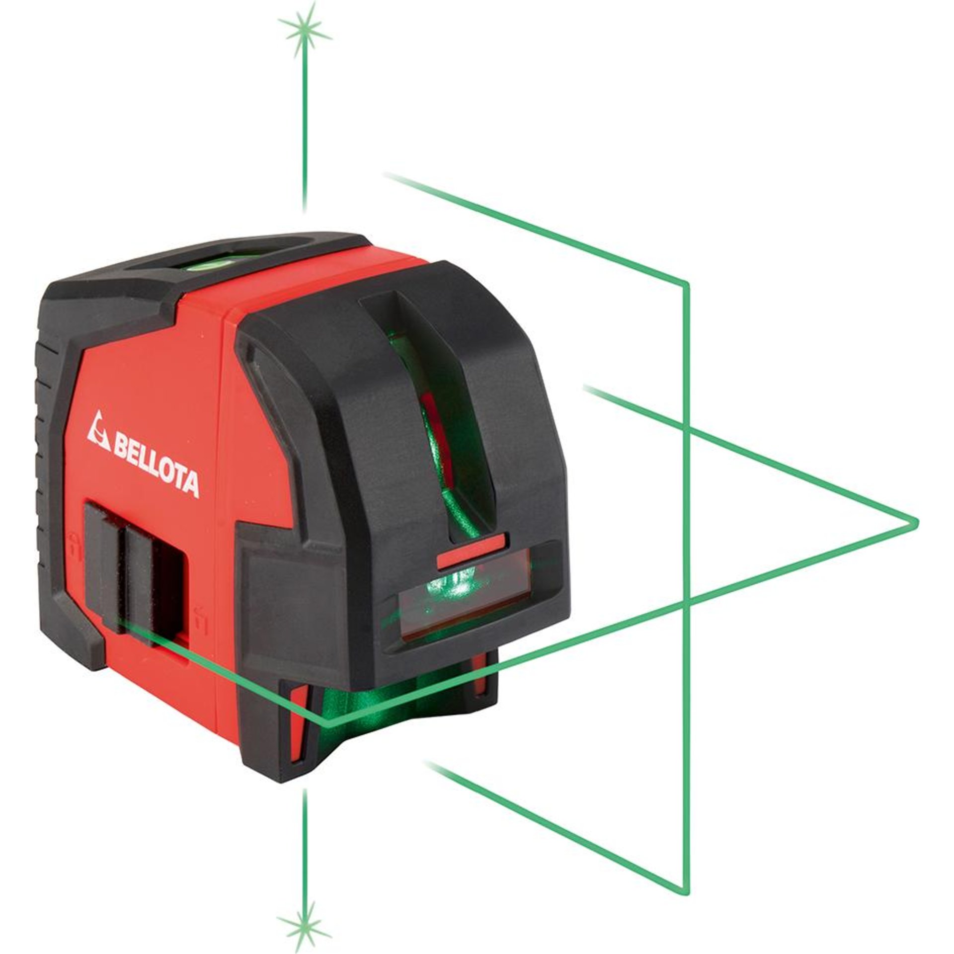 Laser 30m 2 Achs + Punkt,grün, Koffer und Halter Bellota