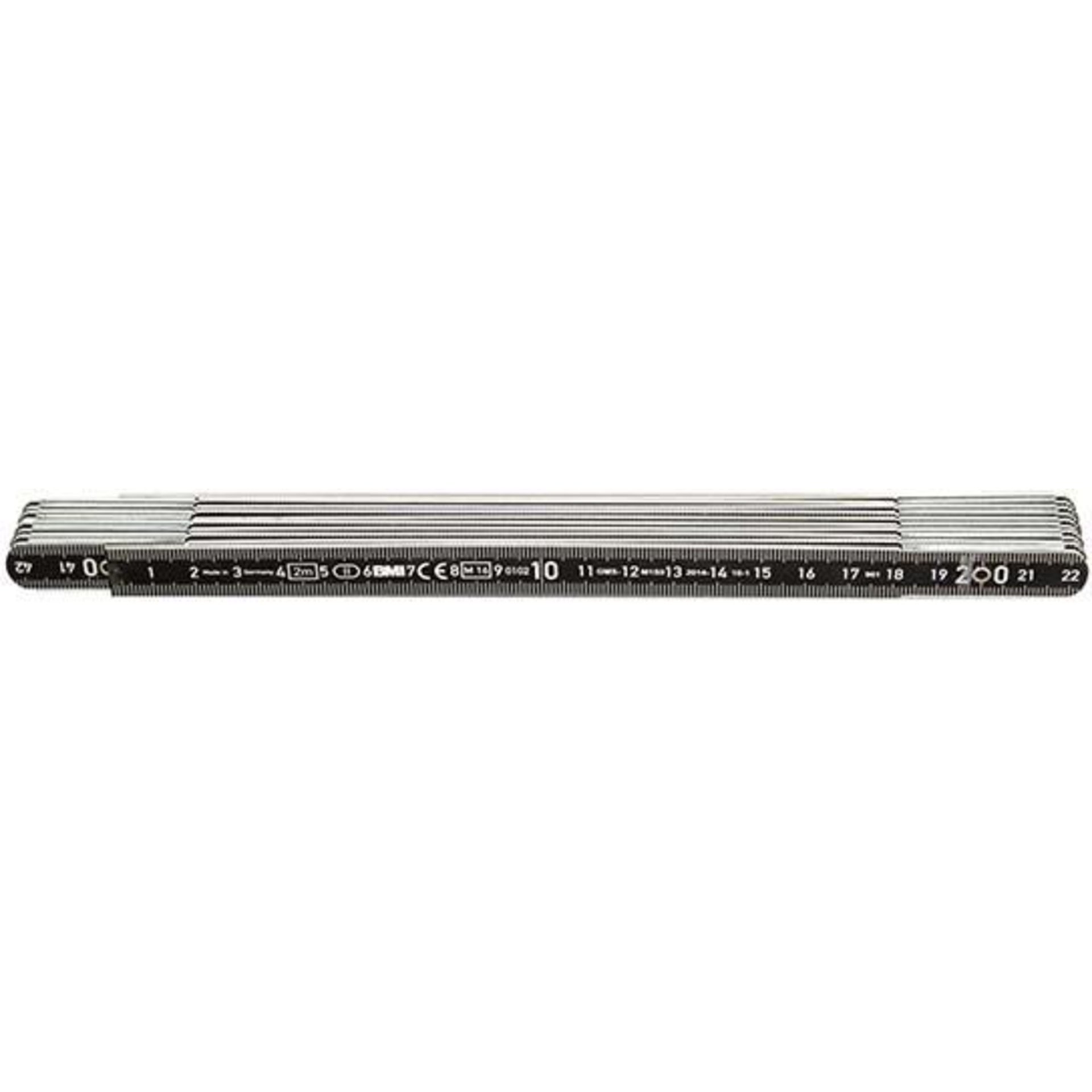 Gliedermaßstab Alu 2mx14mm schwarz BMI