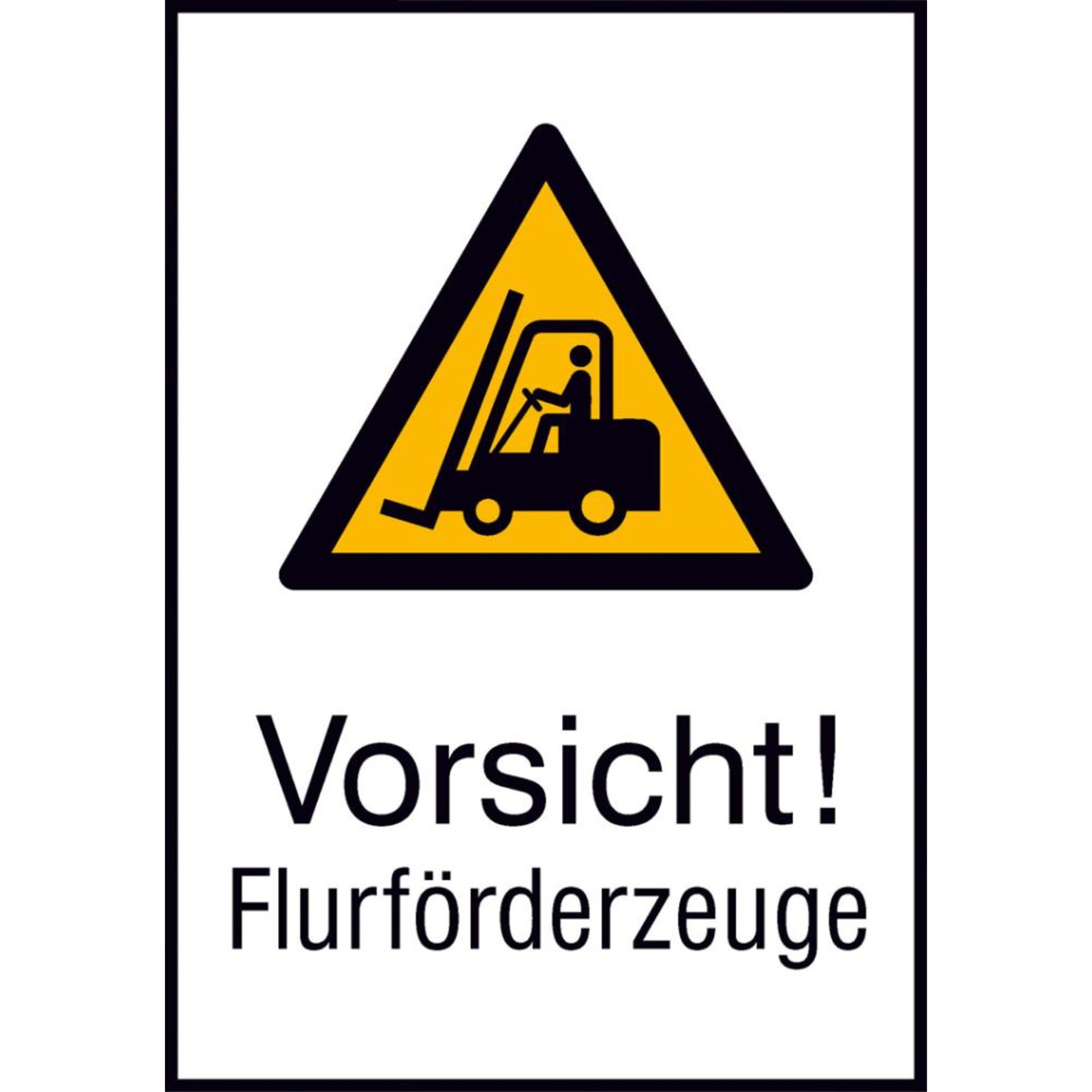 Kombi-Warnschild, Vorsicht Flurförderzeuge
