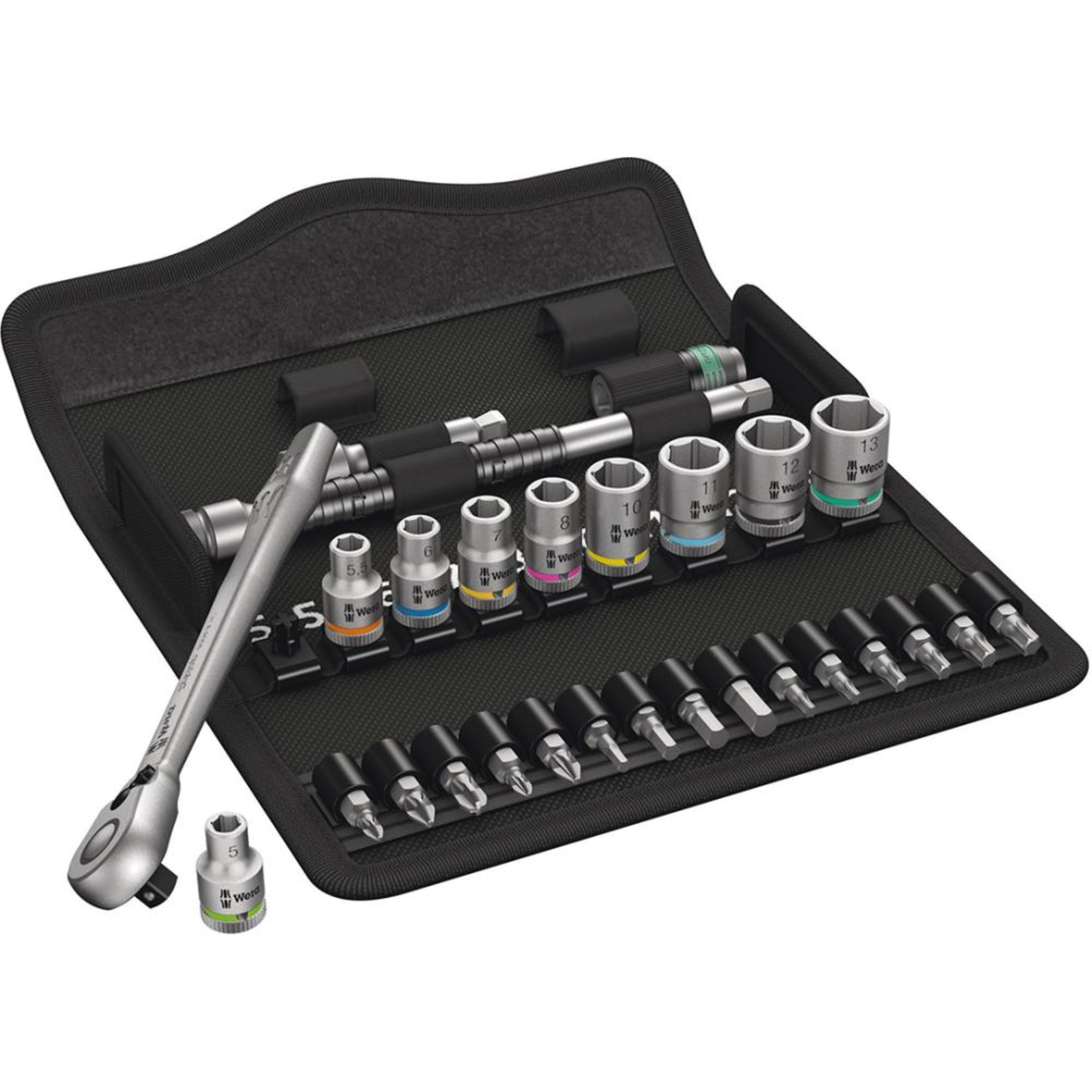 Steckschlüssel-Garnitur 1/4" ZYKLOP switch 28-teilig Wera