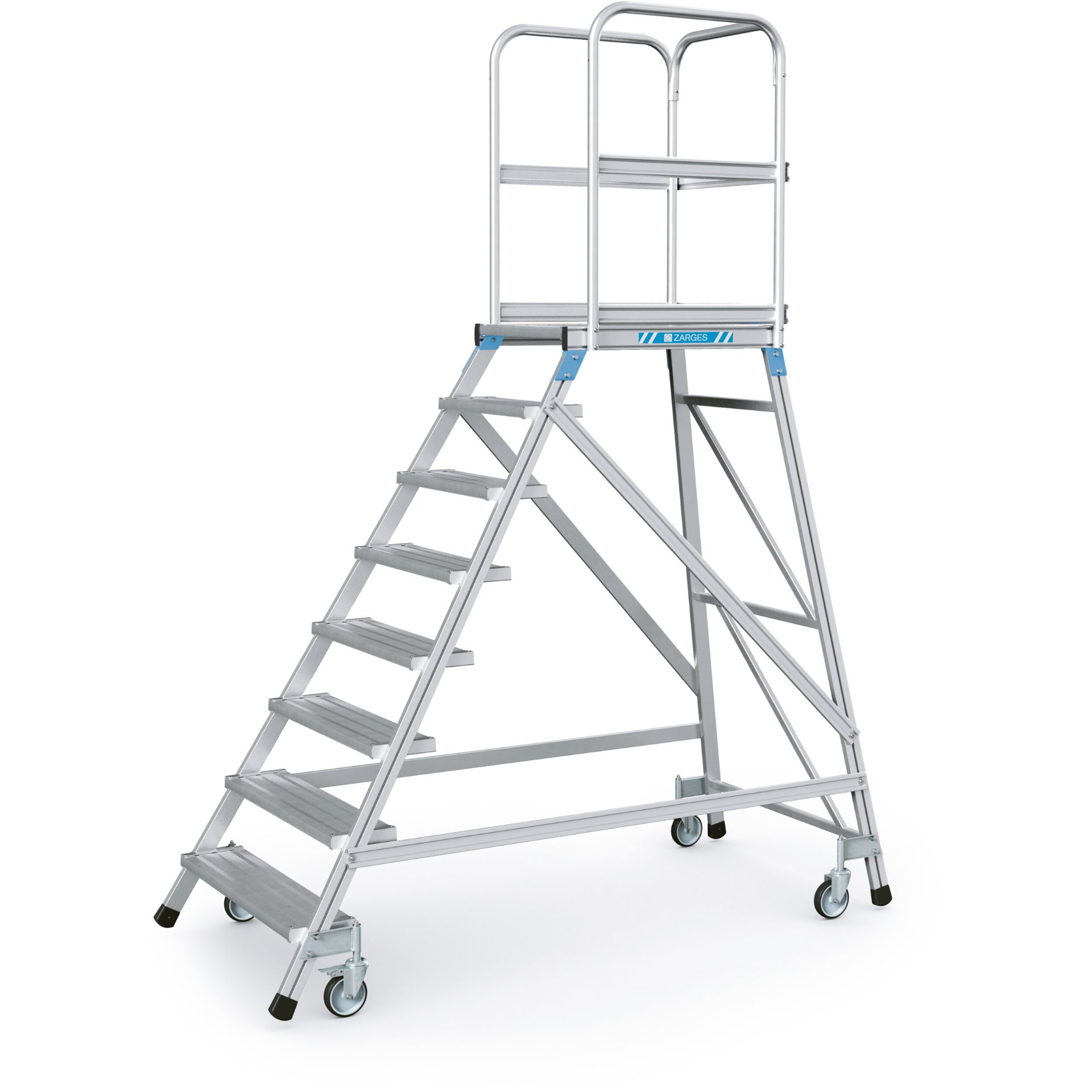 Podesttreppe, einseitig 8 Stufen