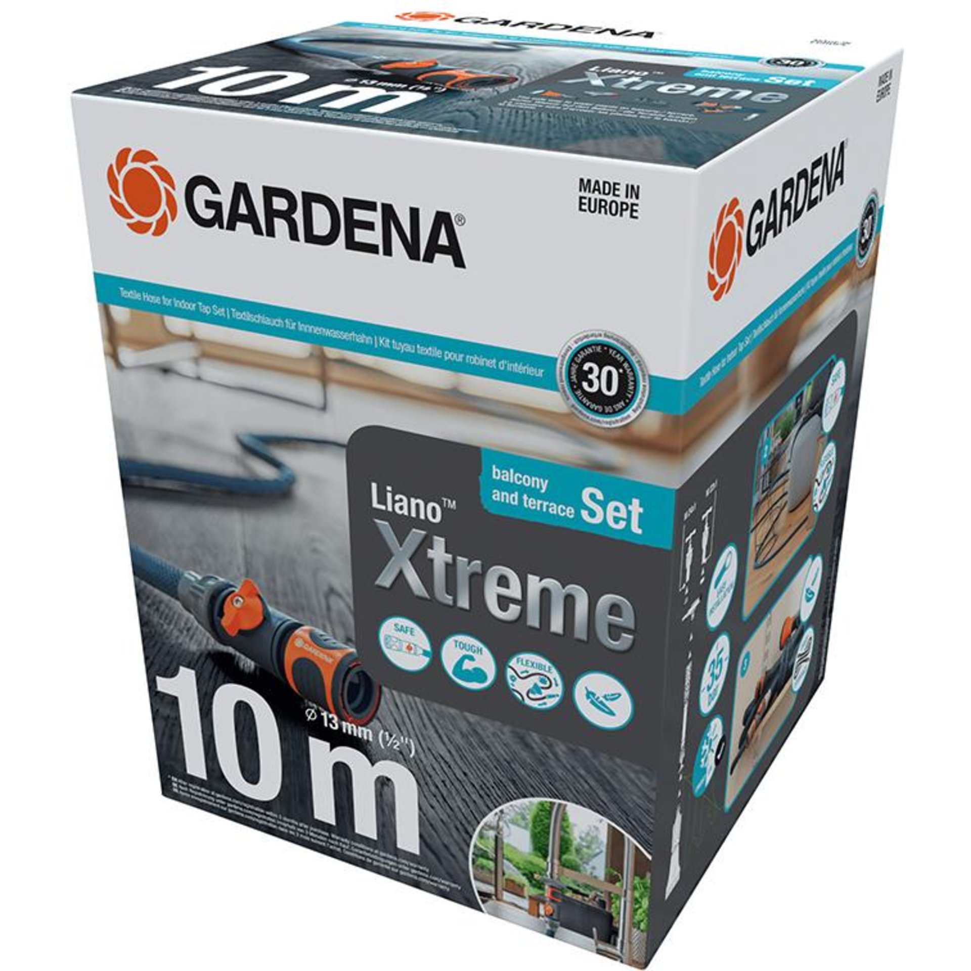 Textilschlauch Set Liano Xtreme 1/2" 10m Indoor-Adapter Beschaffungsartikel