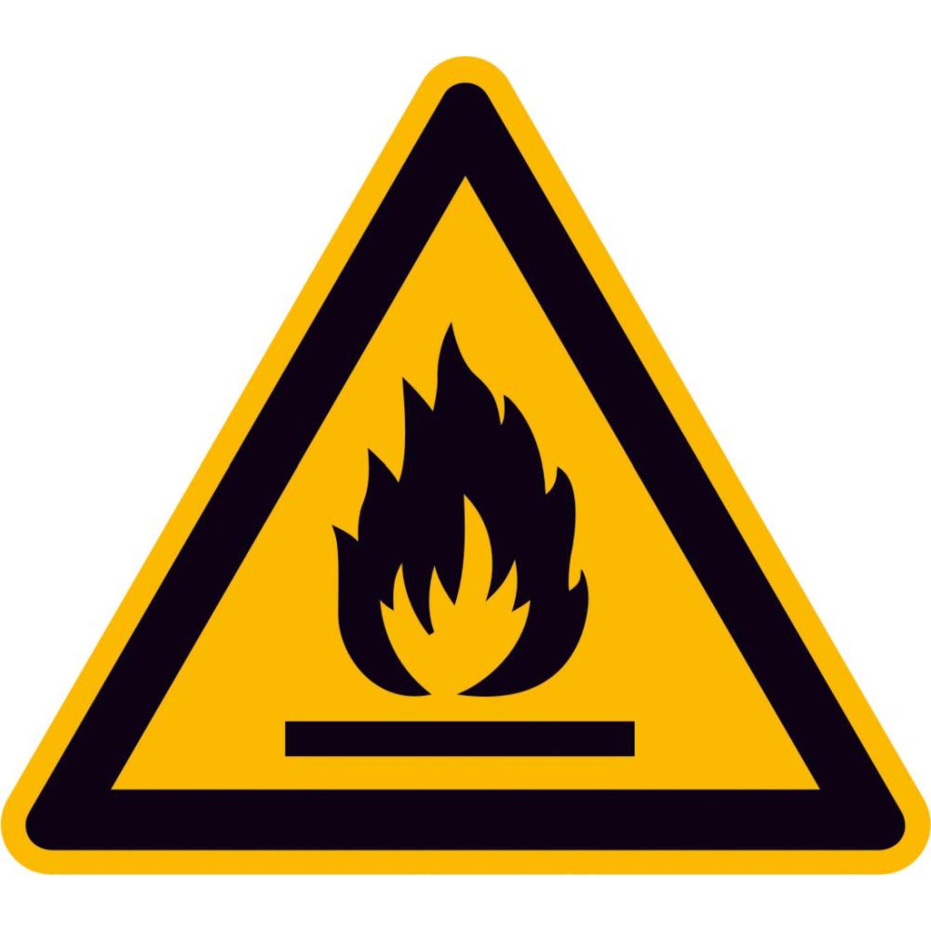 Warnschild, Warnung vor feuergefährlichen Stoffen