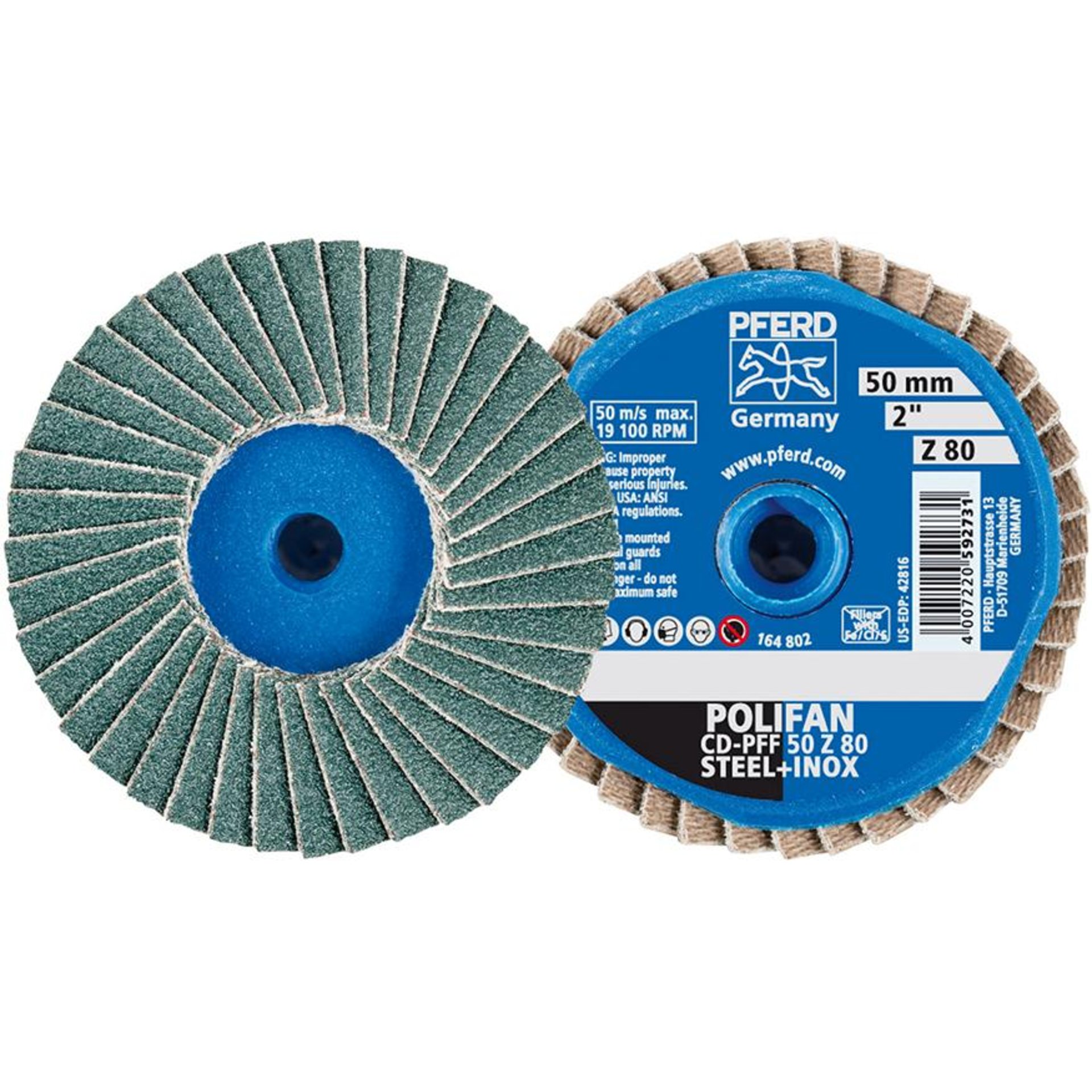 COMBIDISC Mini-Polifan Zirkonkorund 50mm K80 Pferd
