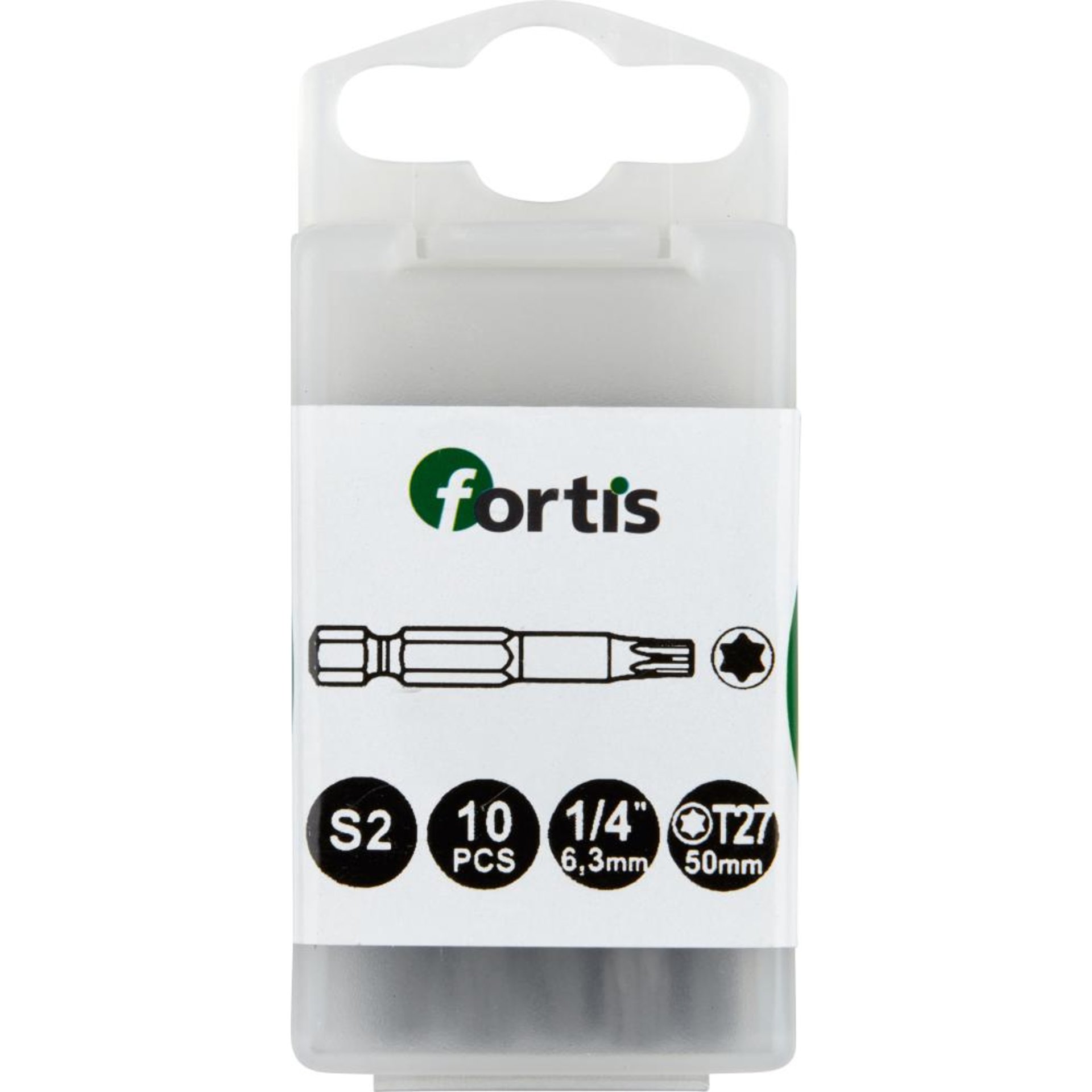 Bit zähhart 1/4" DIN3126 E6,3 T27x50mm 10er Pack FORTIS