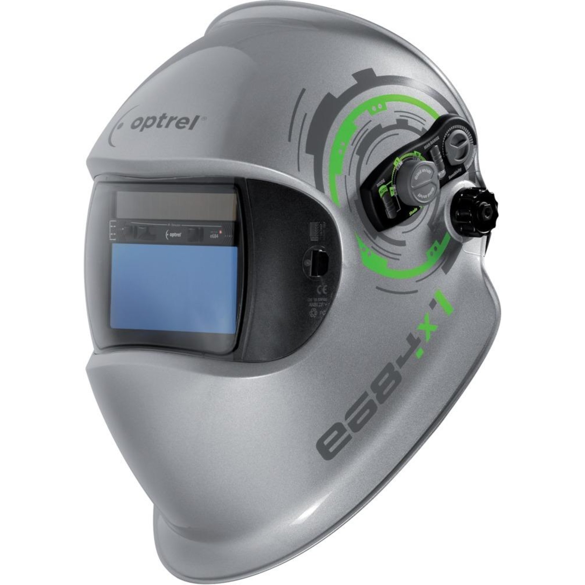Automatik-Schweißerhelm e684, silber OPTREL