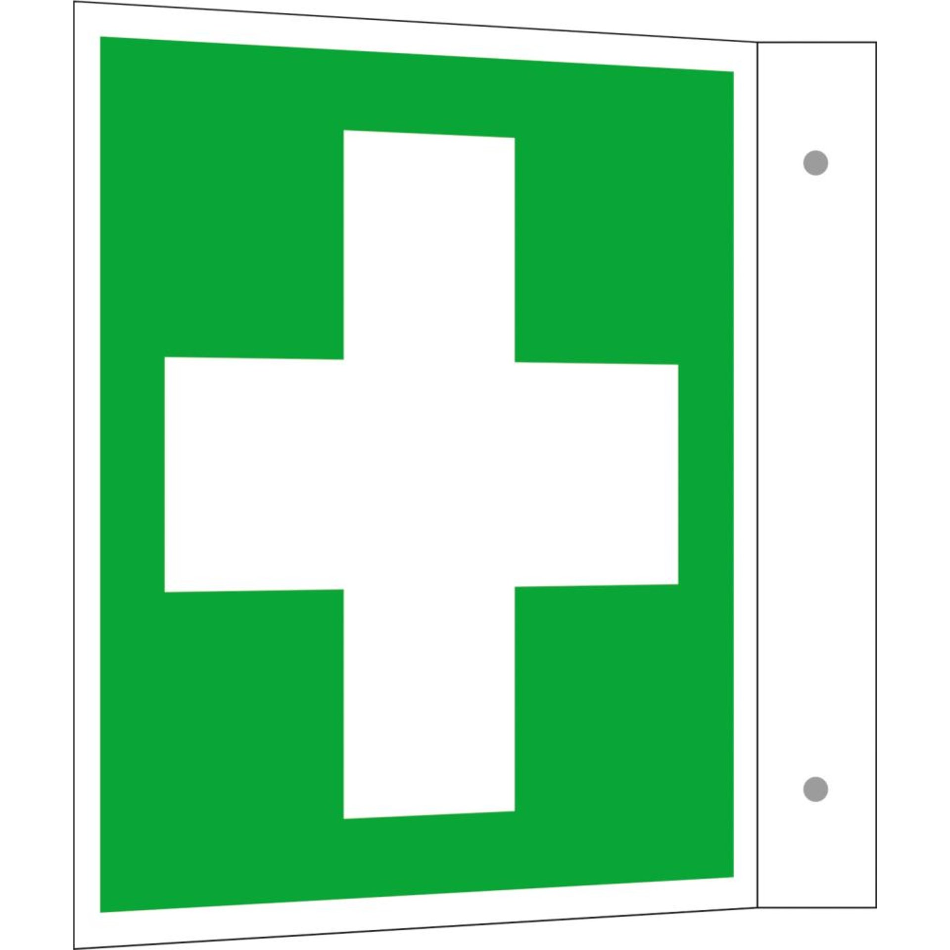 Hinweisschild Alu B200xH200 mm Fahne Erste Hilfe langnachleuchtend