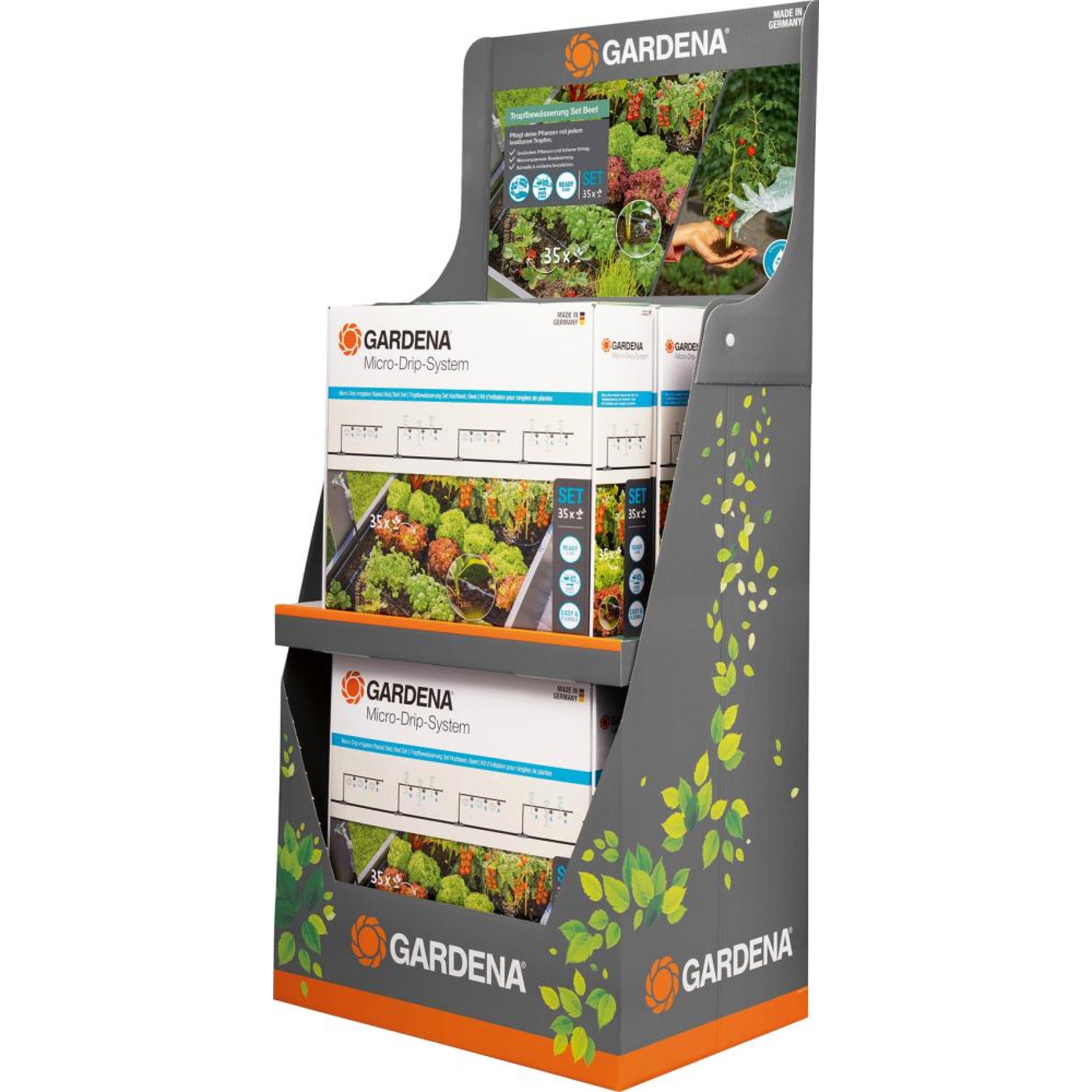 Tropfbewässerung-Set Hochbeet/Beet 35 PflanzenMicro-Drip-System DisplayBeschaffungsartikel