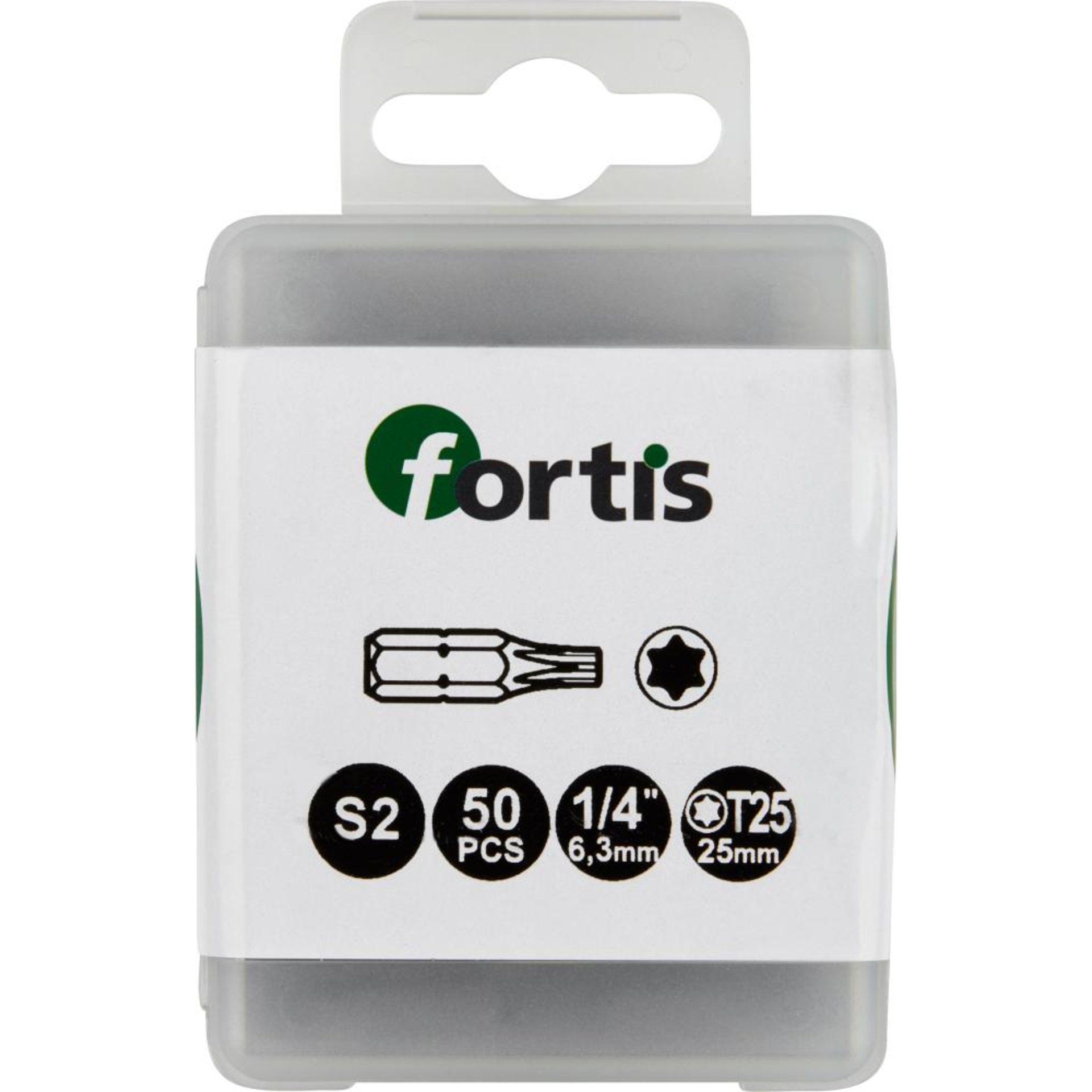 Bit zähhart 1/4" DIN3126 C6,3 T25x25mm 50er Pack FORTIS