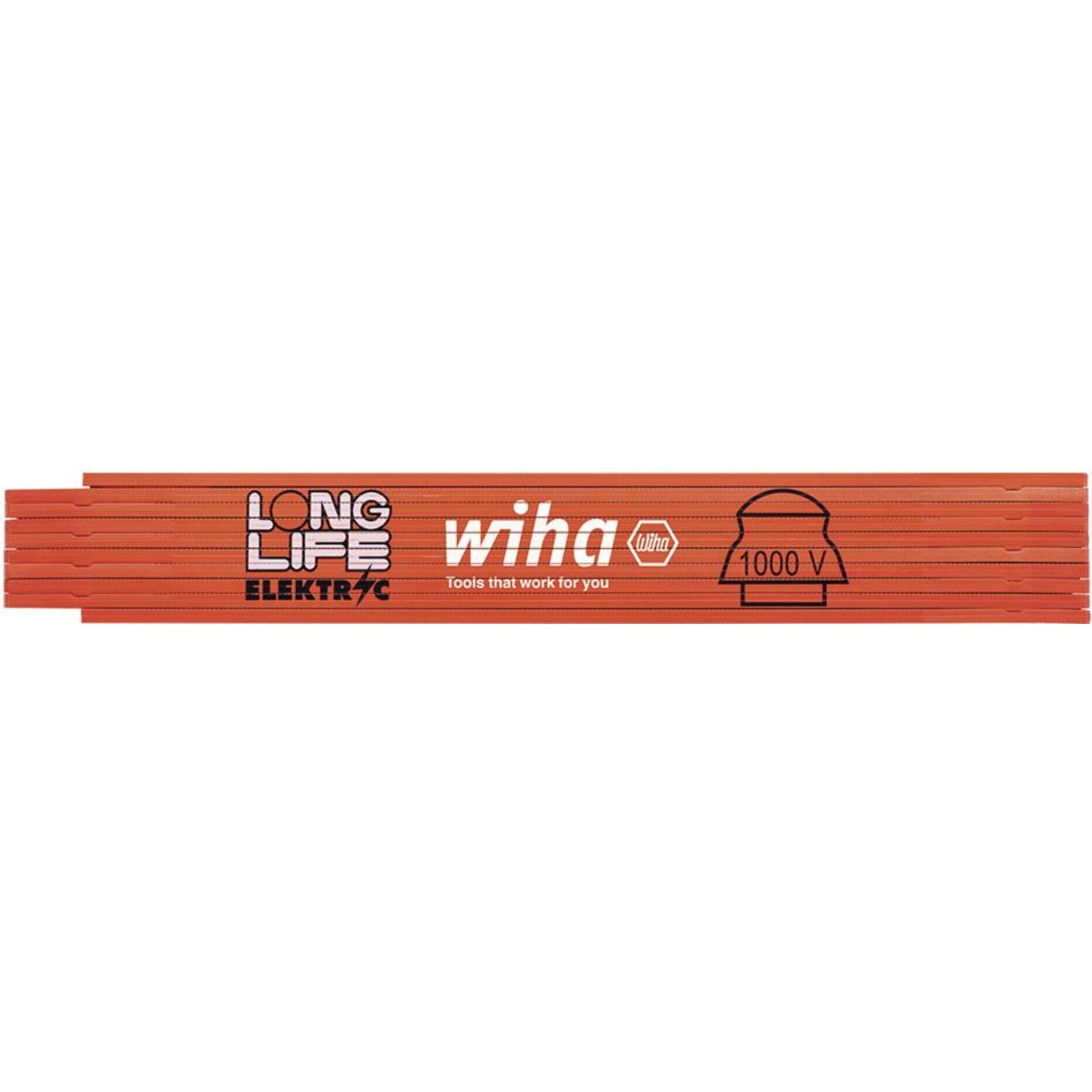 Gliedermaßstab Kunststoff2mx15mm orange Longlife electric Wiha