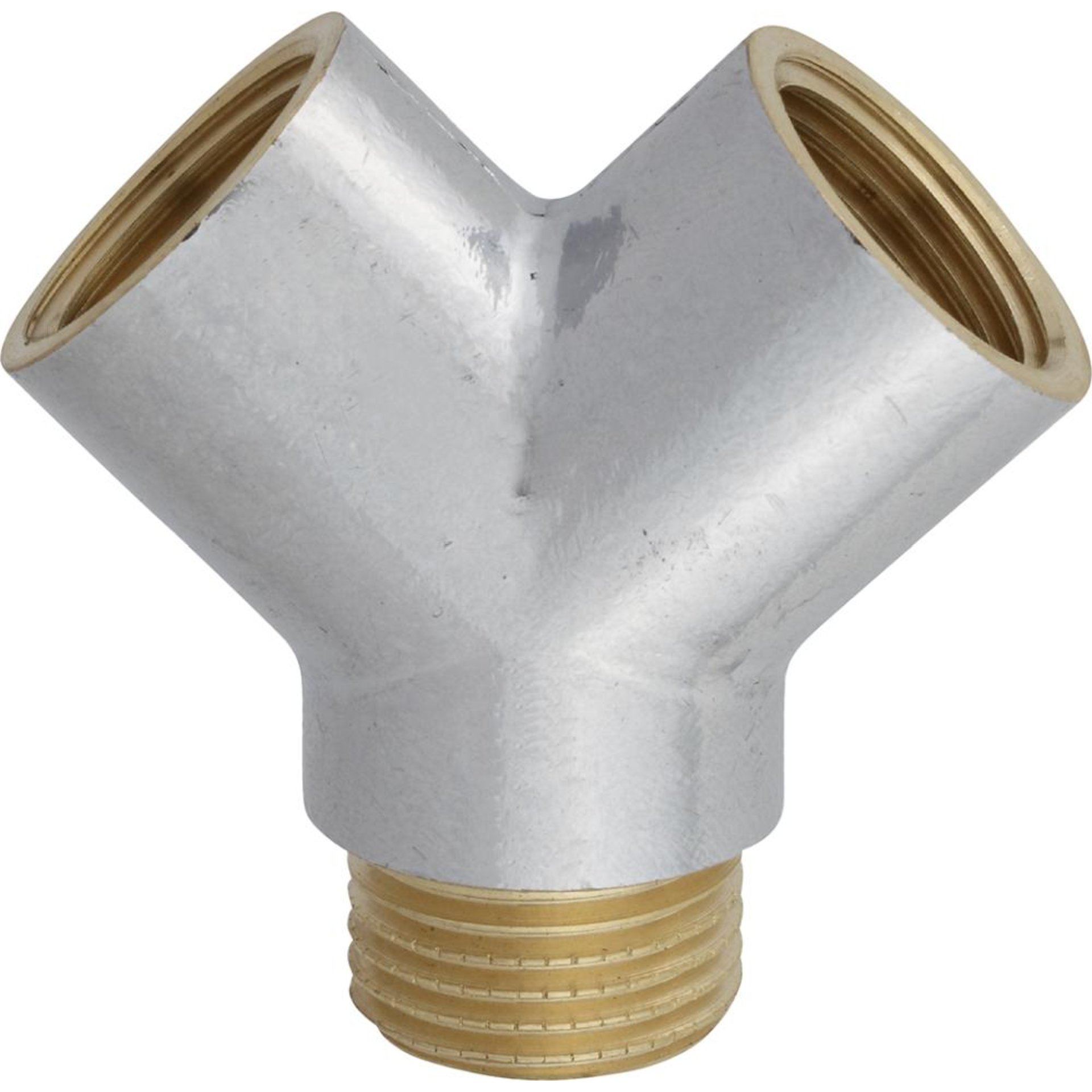 MS Y-Verteilerstück, Chrom, 1/2"IG x 1/2"AG