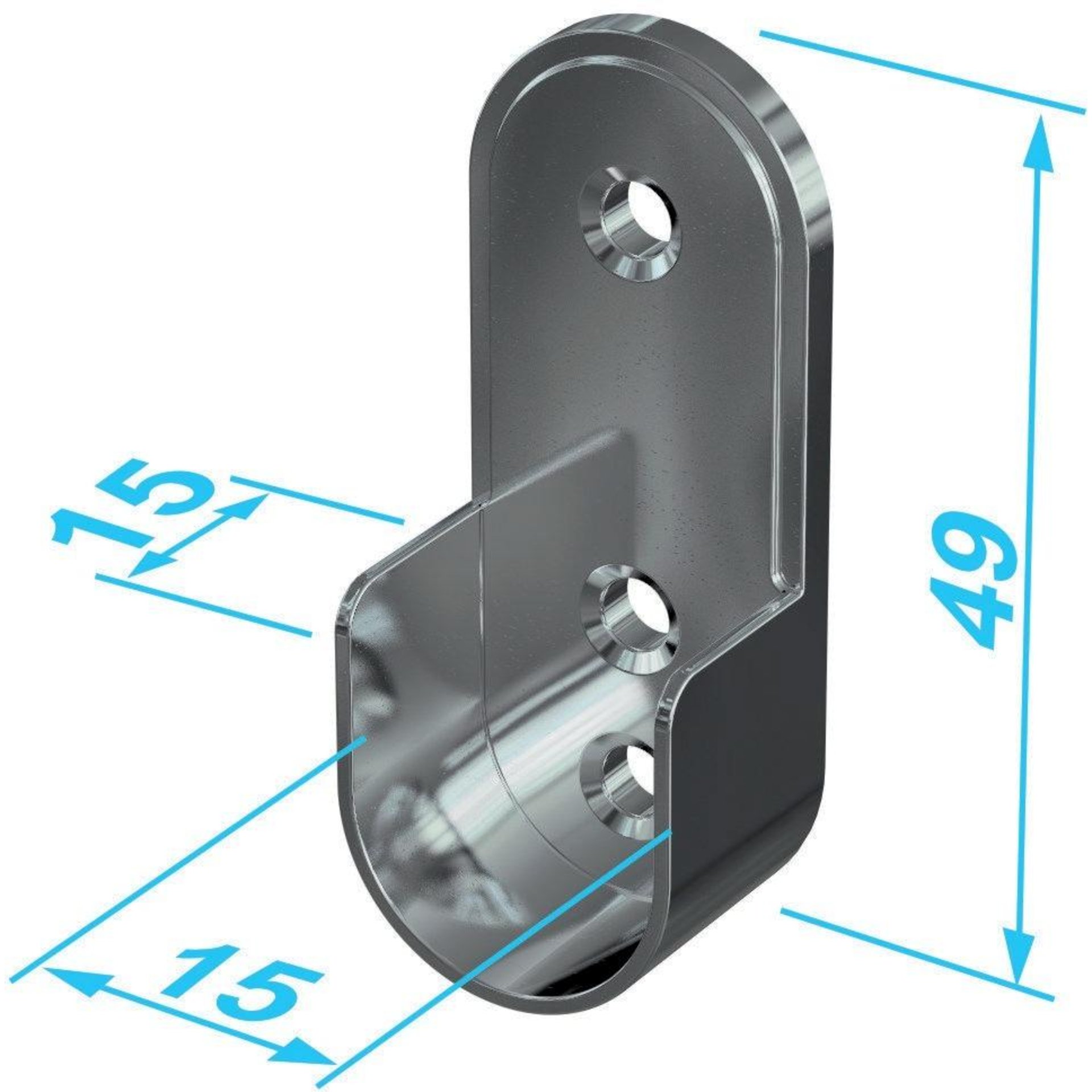11121 Schrankrohrlager oval,30x15mm vern.