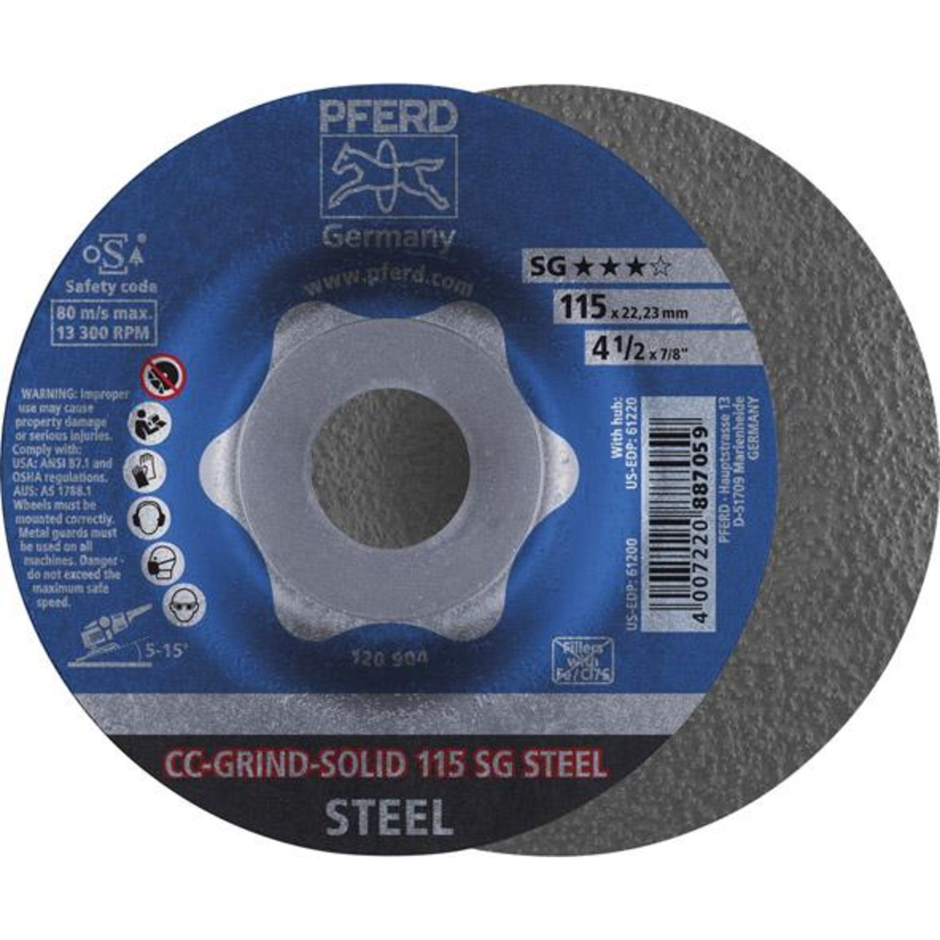 Schleifscheibe CC-GRIND-SOLID SG STEEL für Stahl