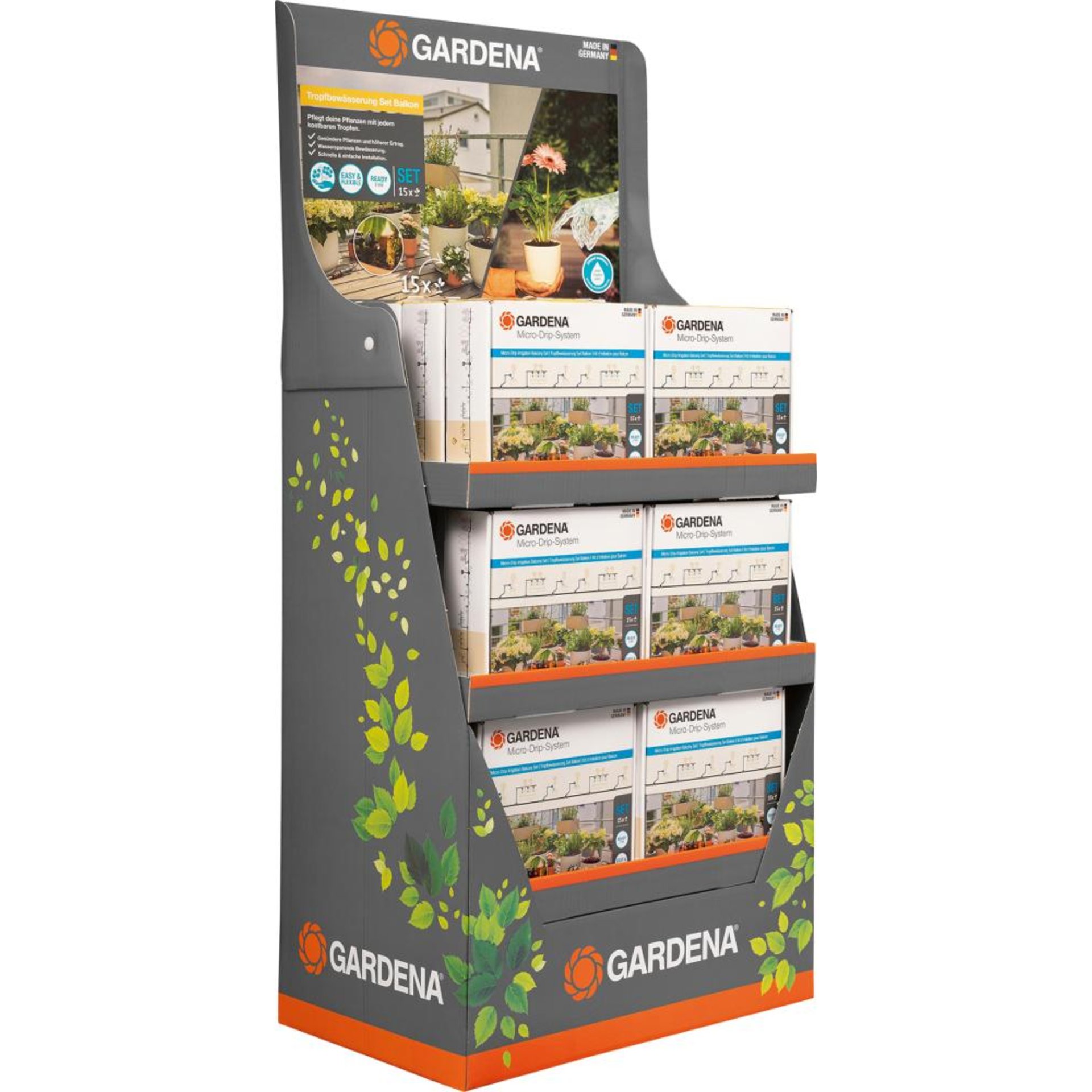 Tropfbewässerung-Set Balkon (15 Pflanzen) Micro-Drip-System DisplayBeschaffungsartikel