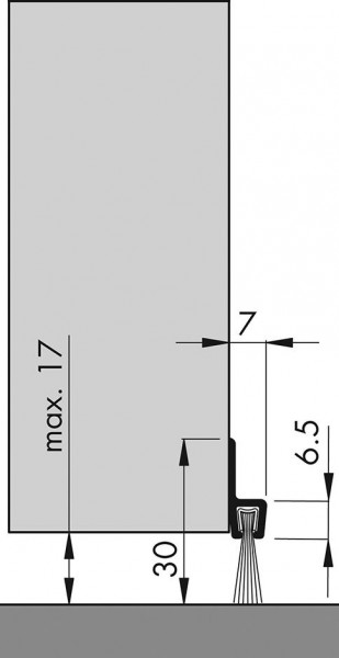 Türbodendichtung alu IBS 31 100cm m.PP Bürste