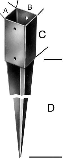 Einschlagbodenhülse tzn 101x900/950 Stärke 2,0mm