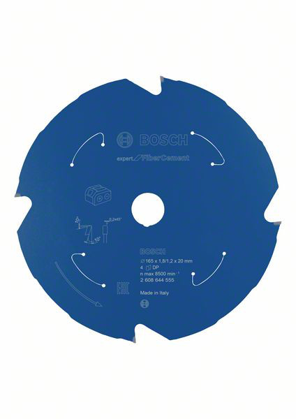 Akku-Kreissägeblatt Expert for Fibre Cement, 165 x 1,8/1,2 x 20, 4 Zähne