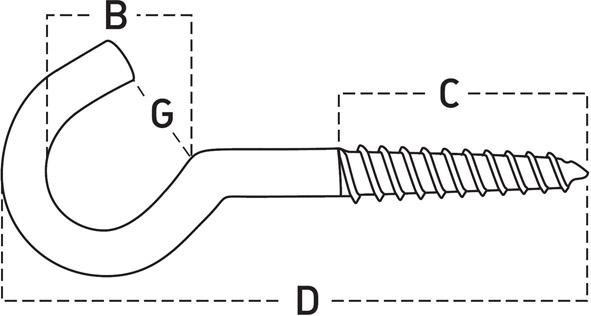 Art.11 Schraubhaken geb.zn 11/ 20x2,0